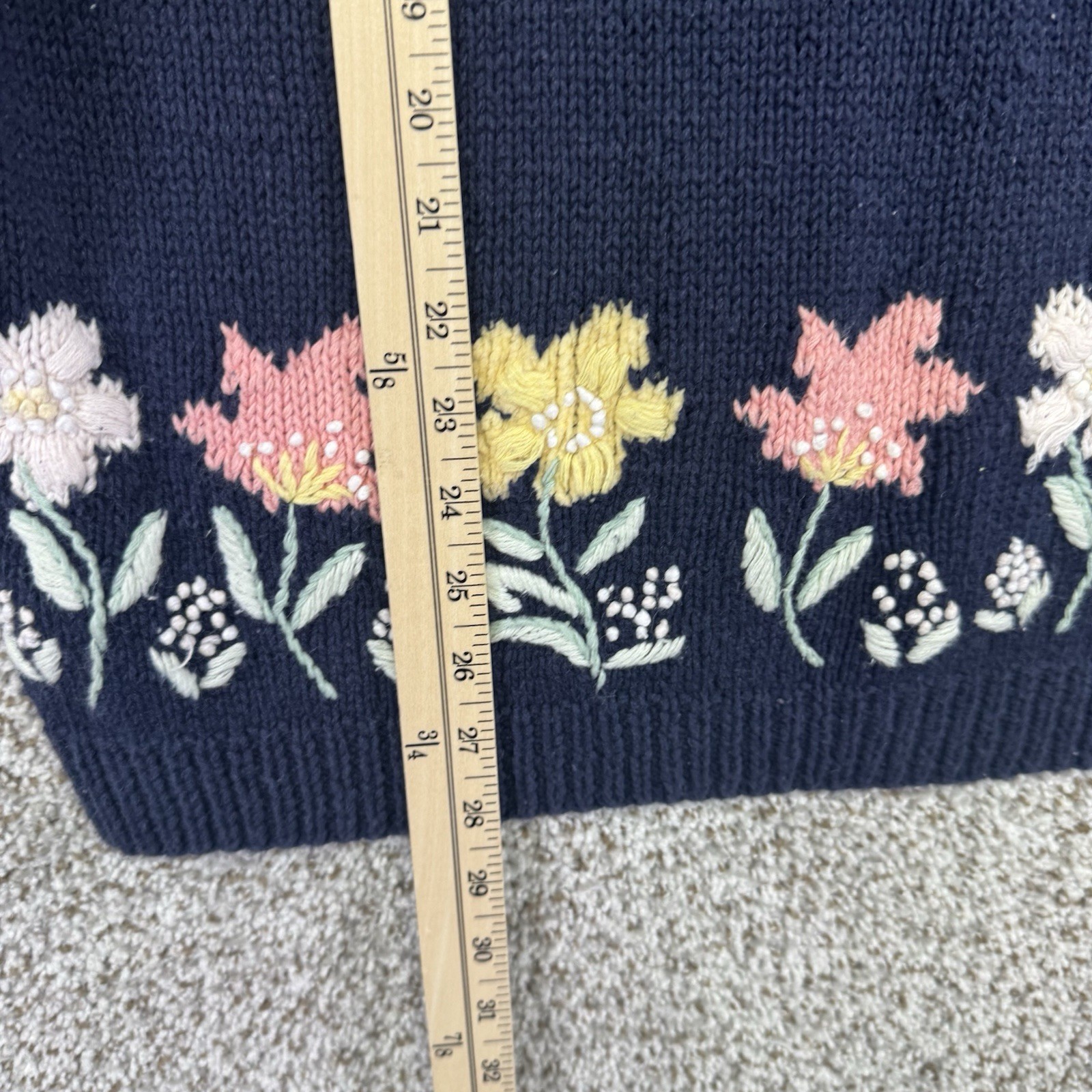 VTG 90s Marisa Christina Sweater Women’s Large Hand Knit Cardigan Easter Bunny