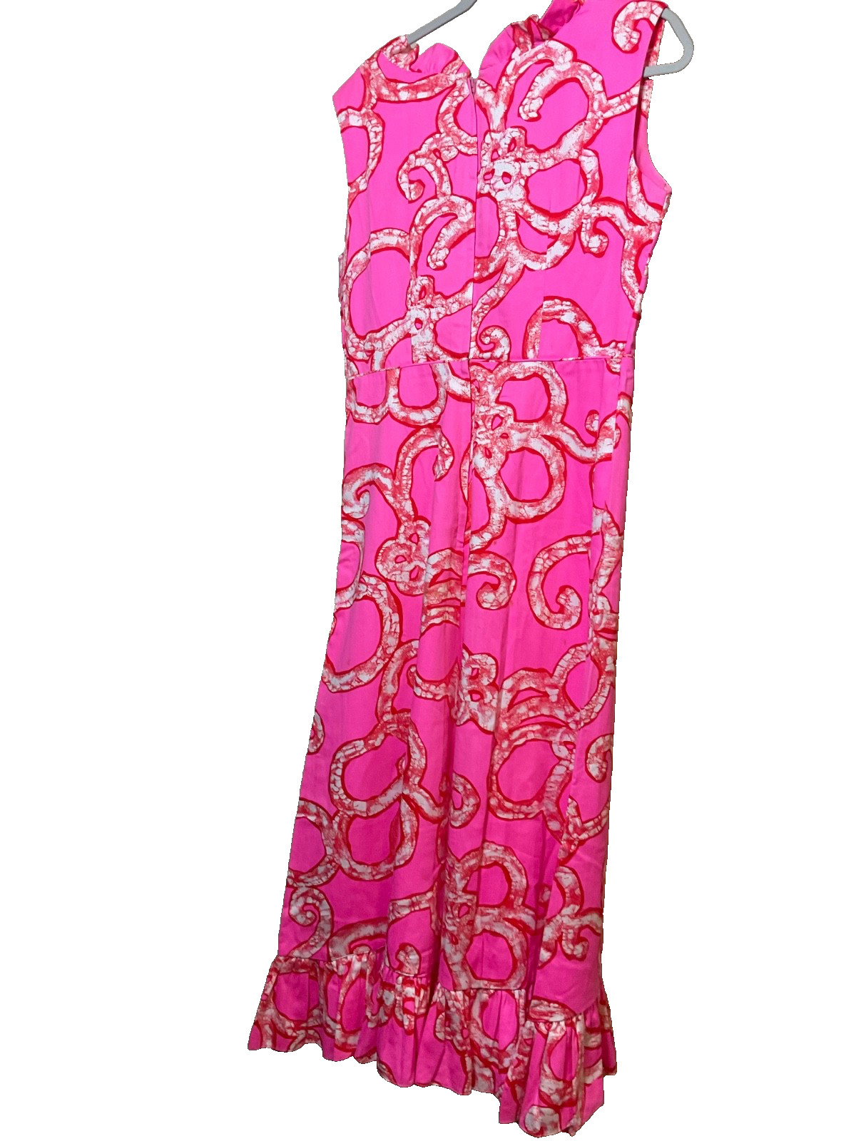 HOALOHA HAWAII 1970 VINTAGE ABSTRACT PINK/RED MAXI DRESS EXC.20” BUST NO SIZE