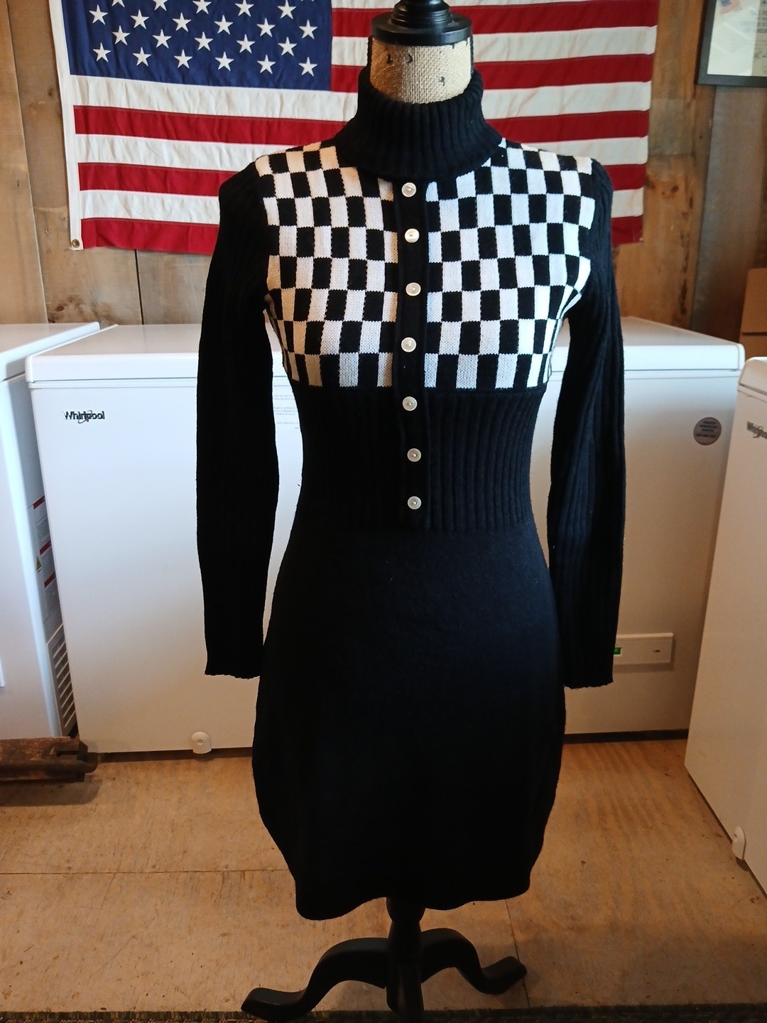 vintage 1970s International Boutique knit Mod dress