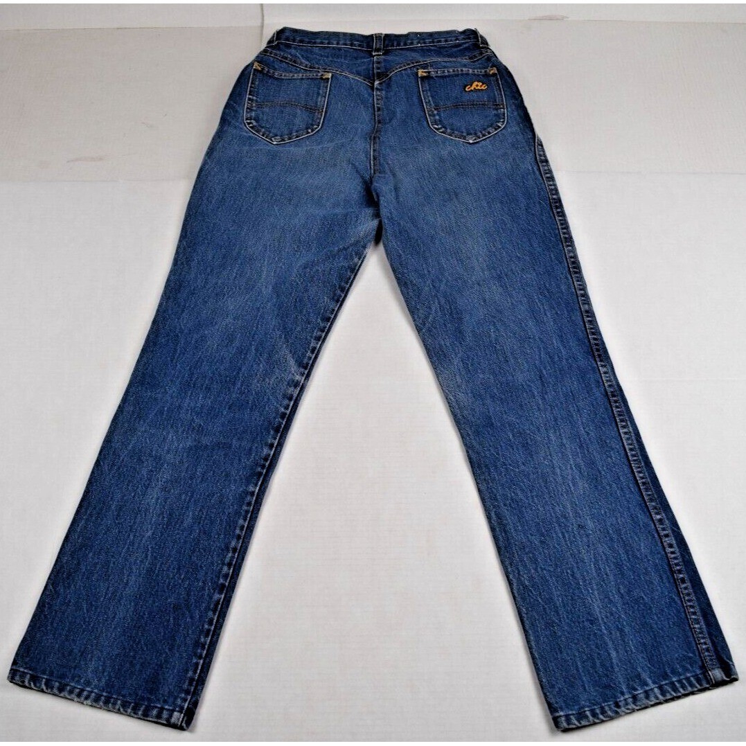 Vintage Chic by HIS Jeans 32 x 28 70s Classic Blue High Waist Boot Cut Made USA