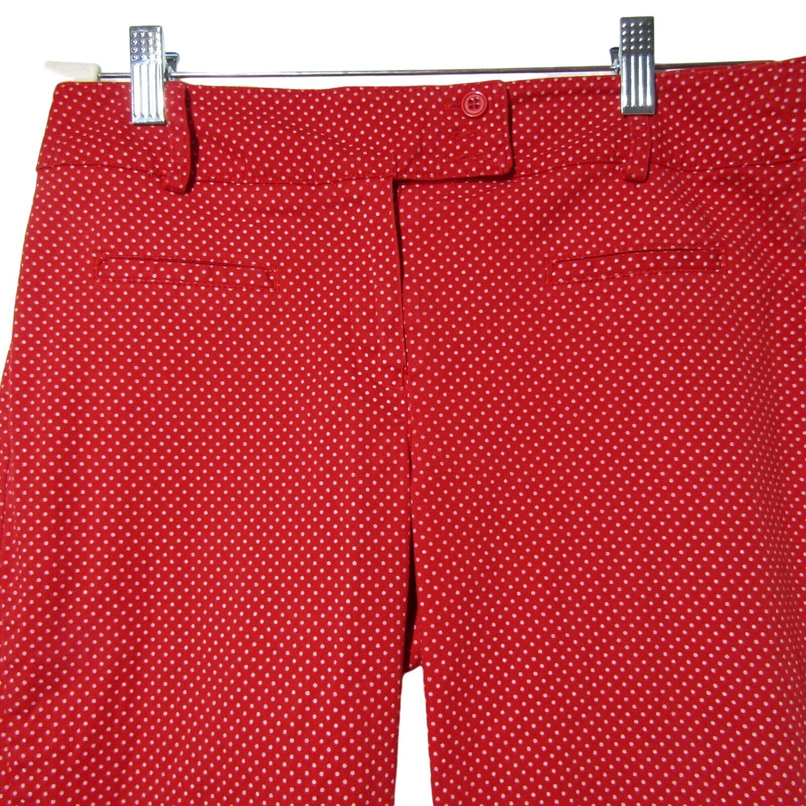 VTG 90s Y2K Retro 6 Red POLKA DOT Pedal Pushers Capri Cropped Rockabilly Pants