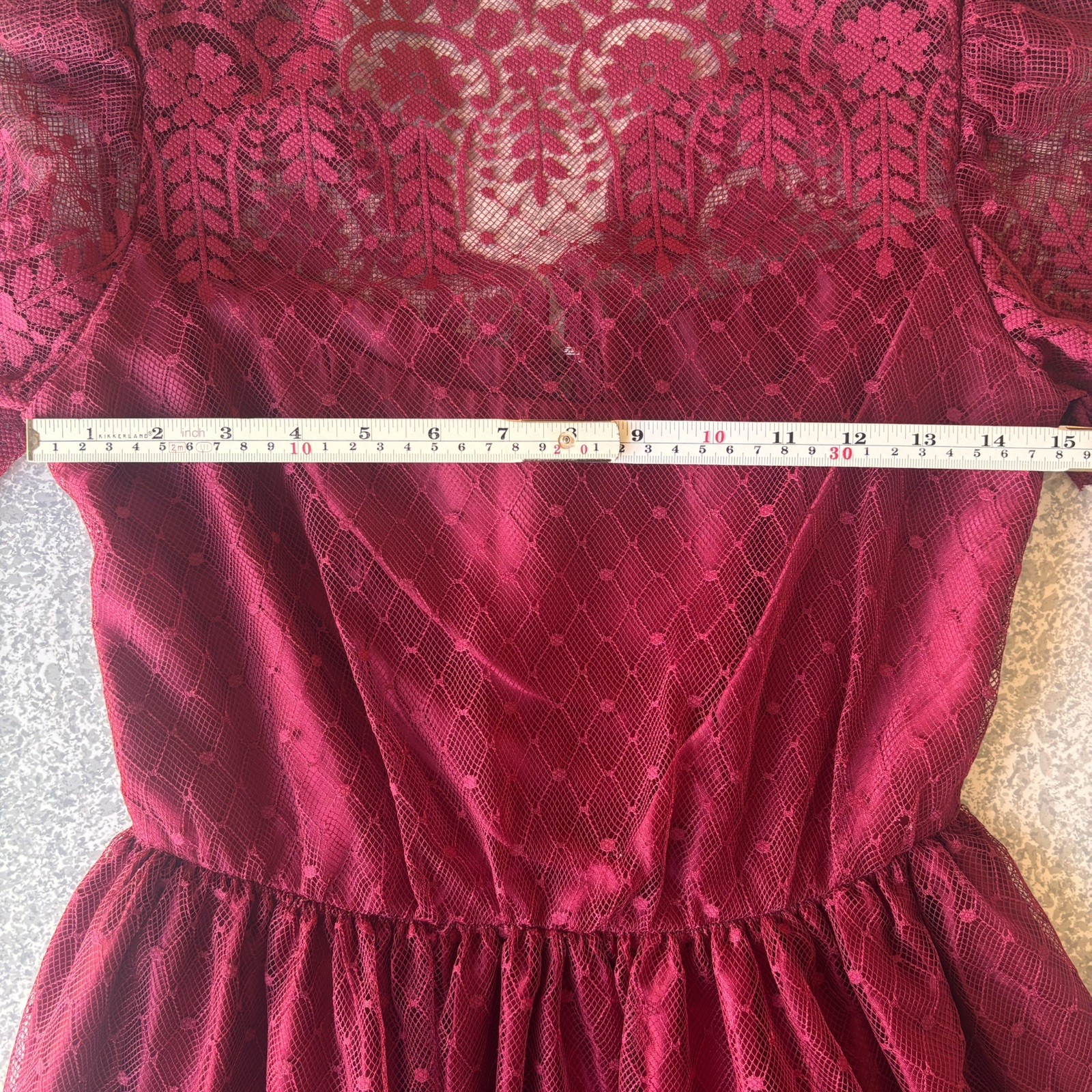 Vintage Burgundy Wine Lace Formal Dress Prom Wedding