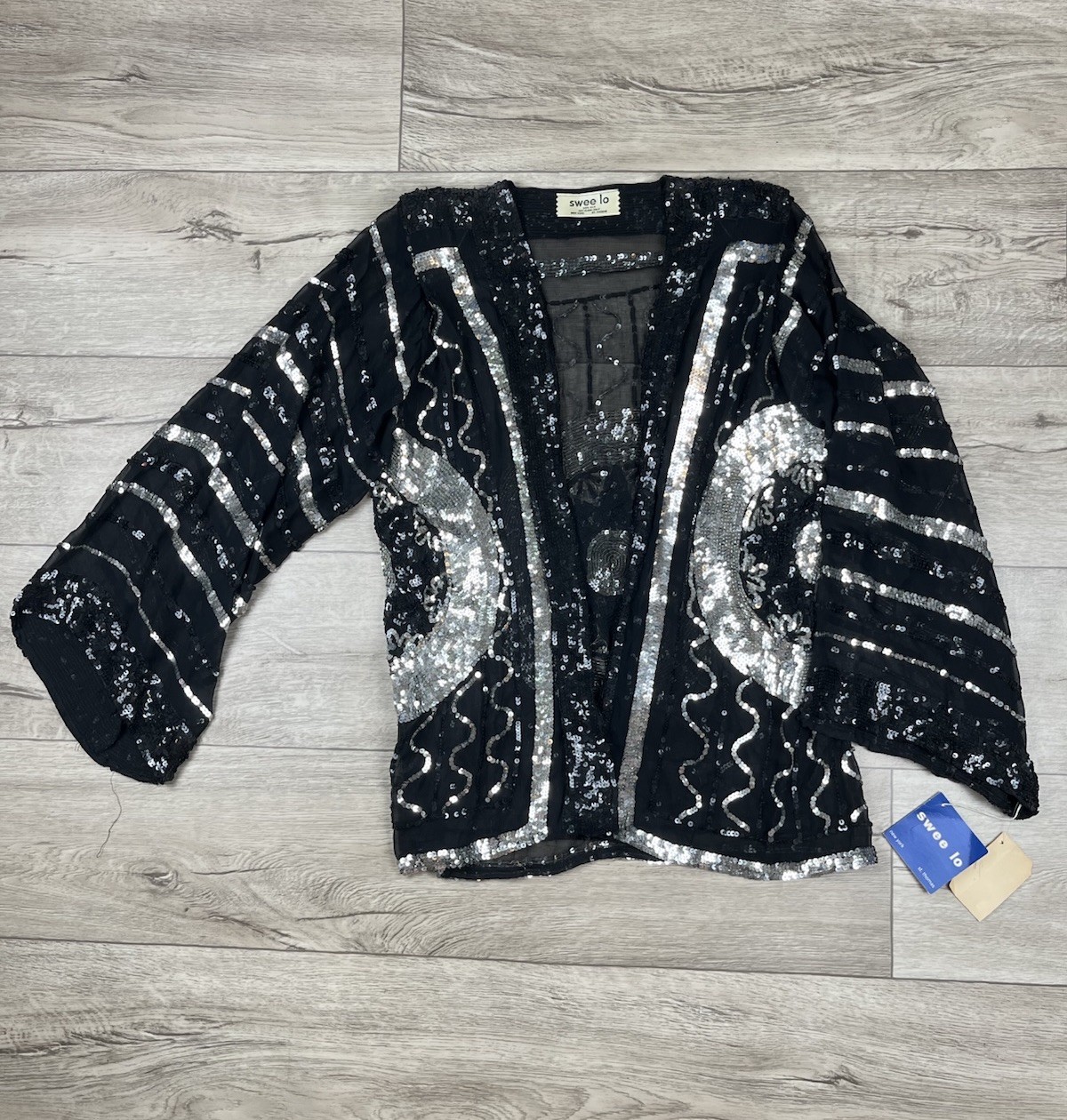 Vintage Swee Lo Womens Jacket Sz S/M Sequin Top Party Disco 80s Glam Dynasty NOS