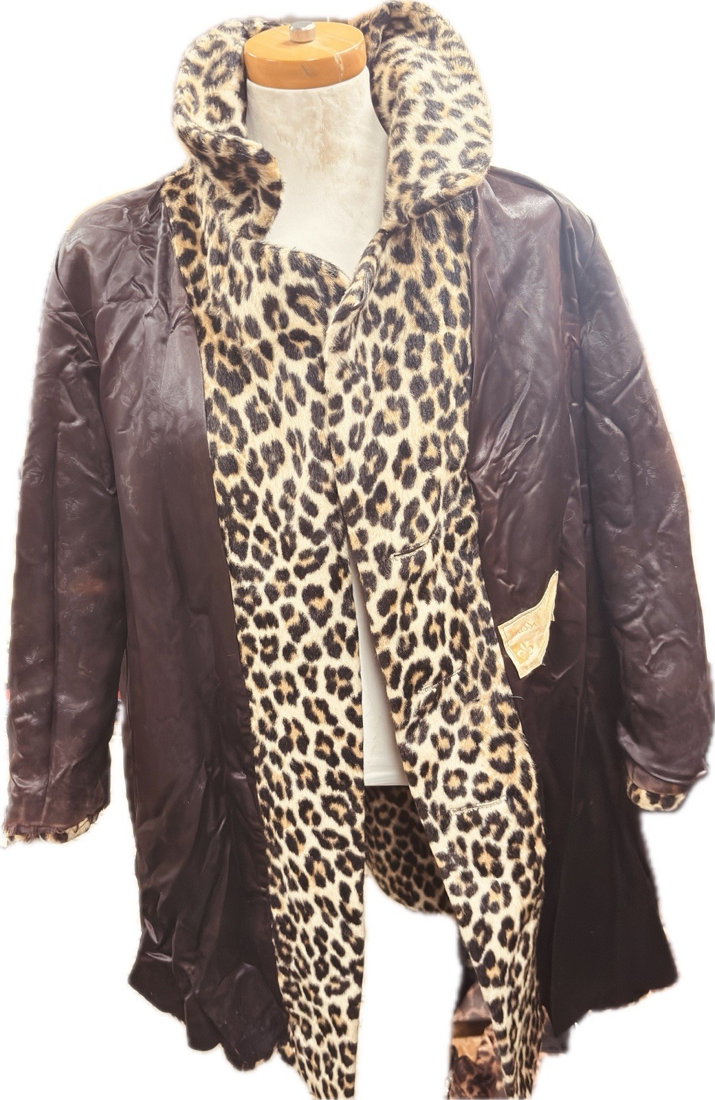 Vtg 60s Russell Taylor Faux Fur Coat La France M/L Union Made See Photos