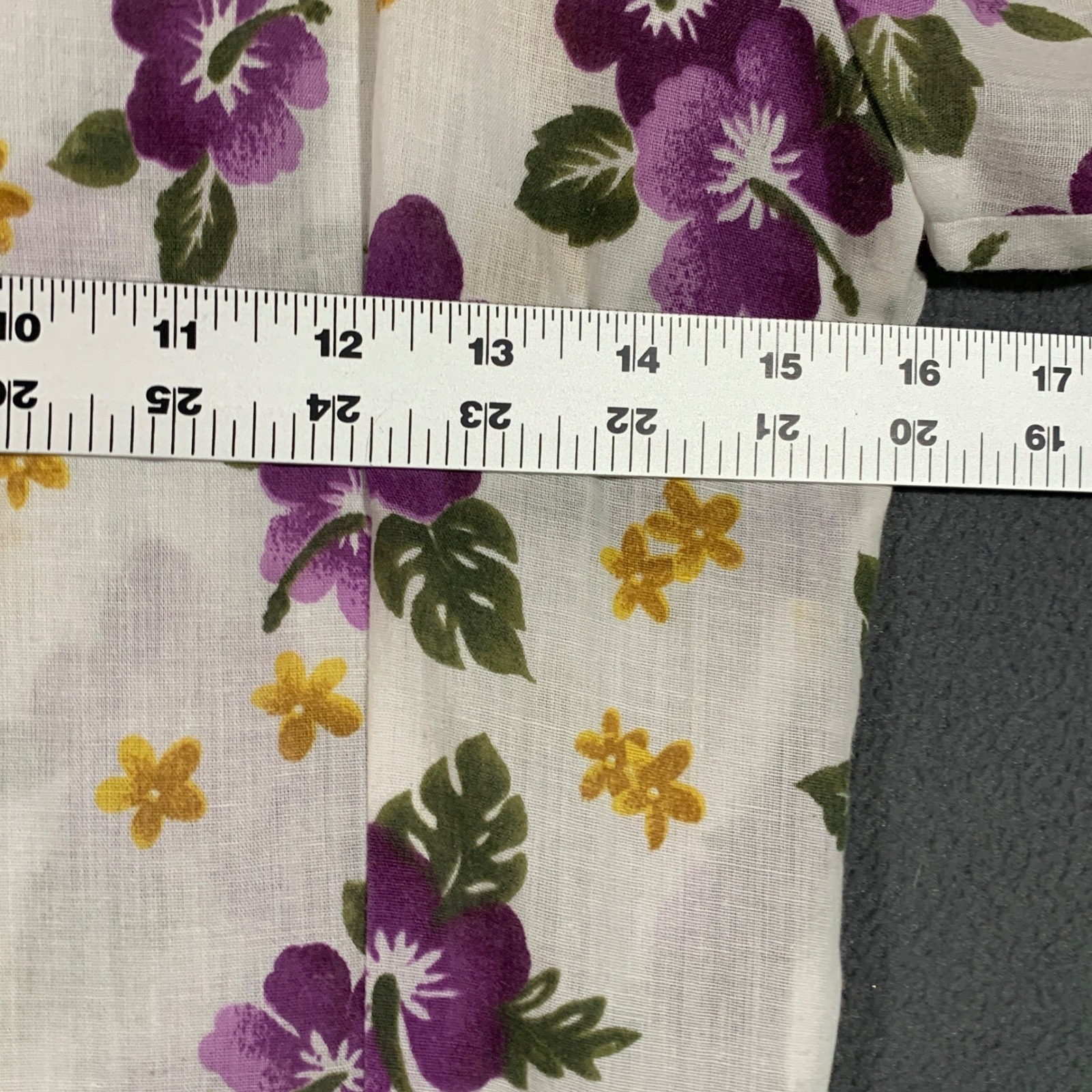 Handmade Floral Hibiscus Nap Dress Size S White Purple Vintage 50s Style