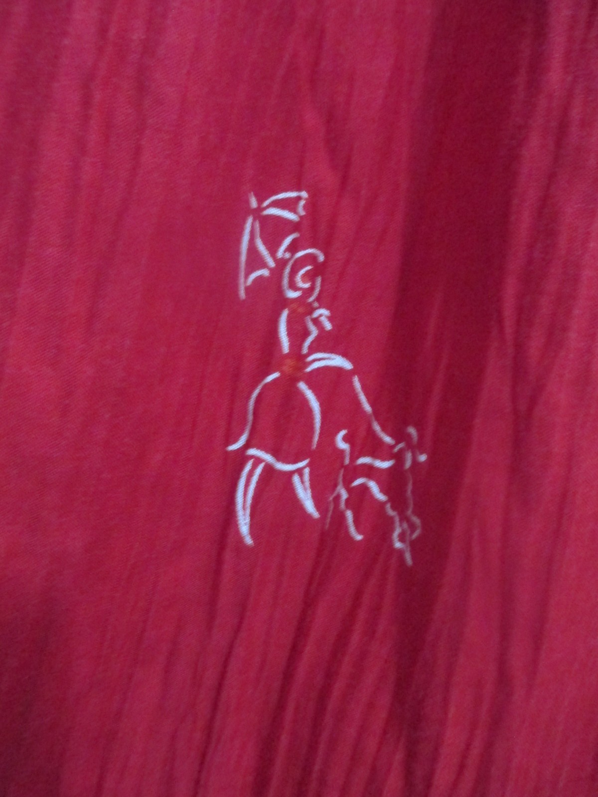 VINTAGE STONEBRIDGE / USA 🌸 1X==CRINKLED RED PRINT / PULL ON / MAXI SKIRT