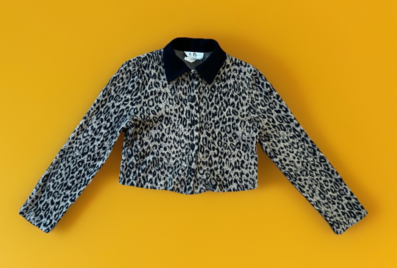 70s,80s LA Gal Cropped Leopard Print Top.made California.small.soft