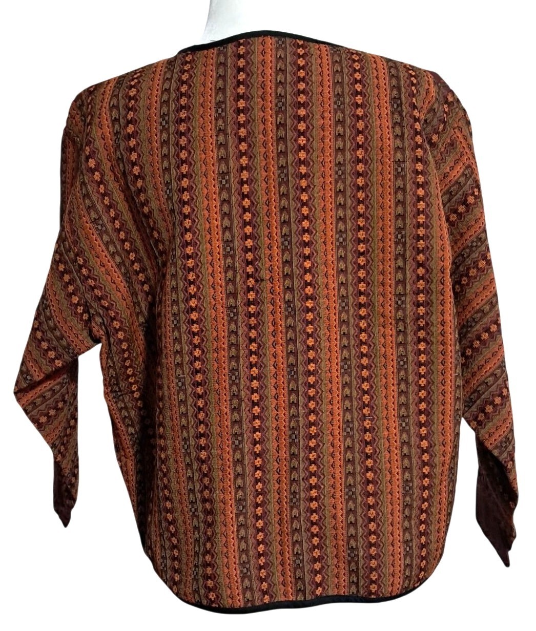 Passports Pier 1 Imports Jacket Womens Medium Multicolor Vintage Tapestry Boho
