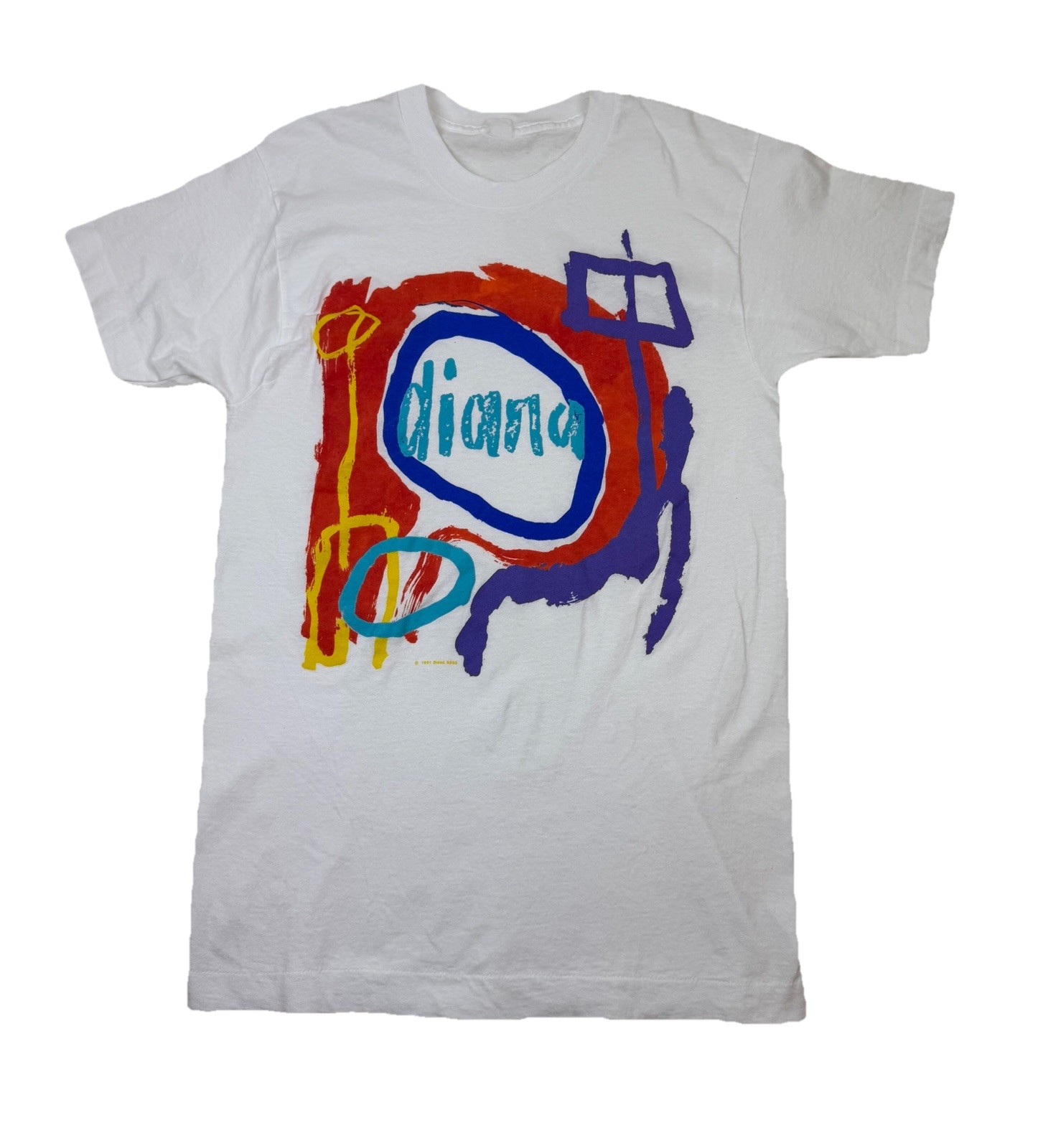 Vtg Diana Ross Sz XS/S White Tour T-shirt The Force Behind The Power 1991 RARE