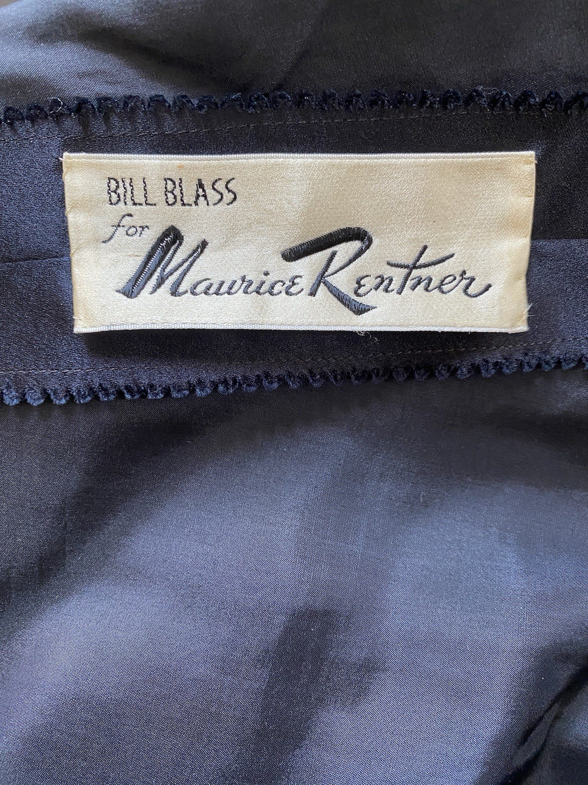 Bill Blass For Maurice Rentner Vintage 1960’s Black Satin A Line Mod Mini Dress