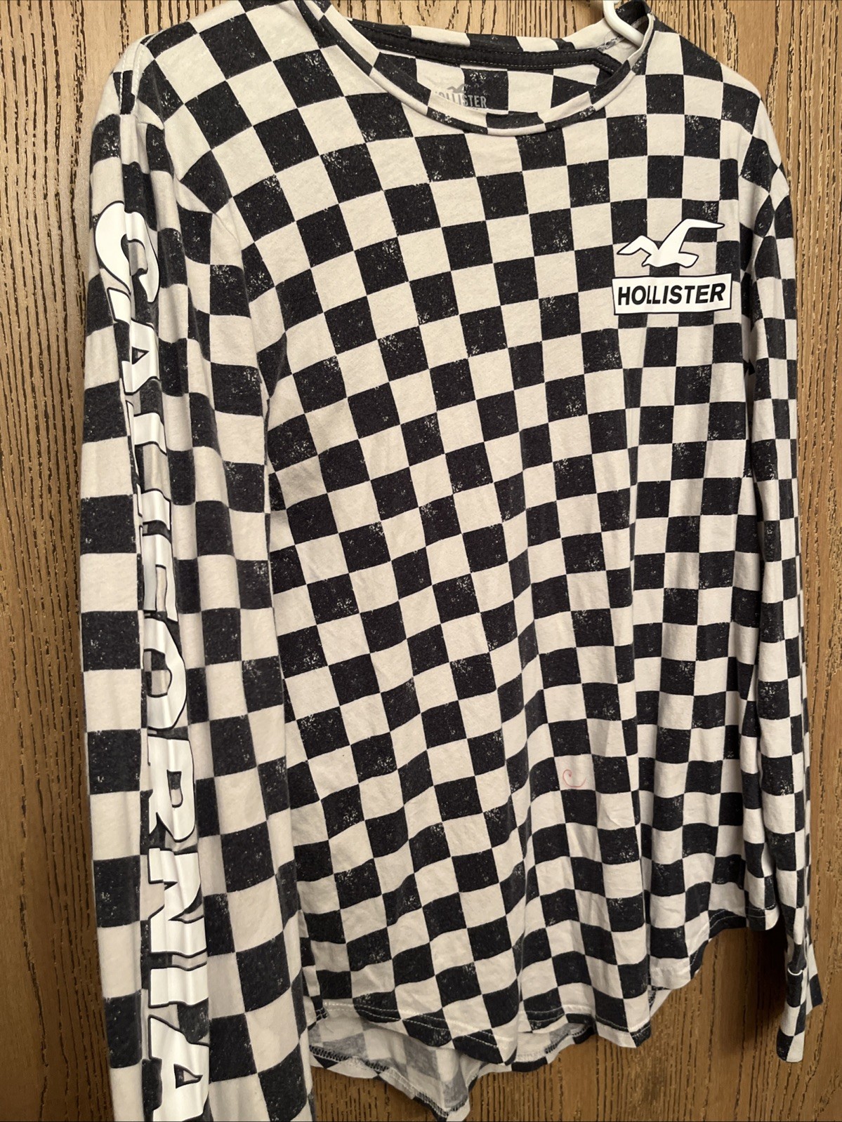 Hollister BLACK WHITE CHECKERED LONG SLV SHIRT RARE SIZE Med Y2K W/ L Pants