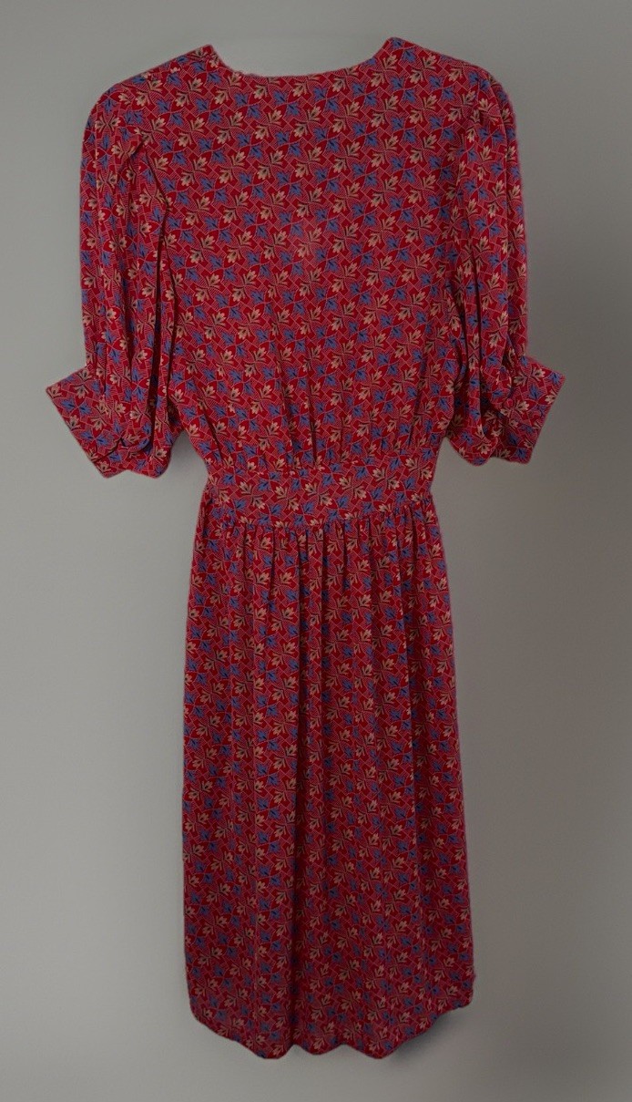 VTG 70’s L Rothschild San Francisco Red Floral Prairie Cottagecore Dress No Sz