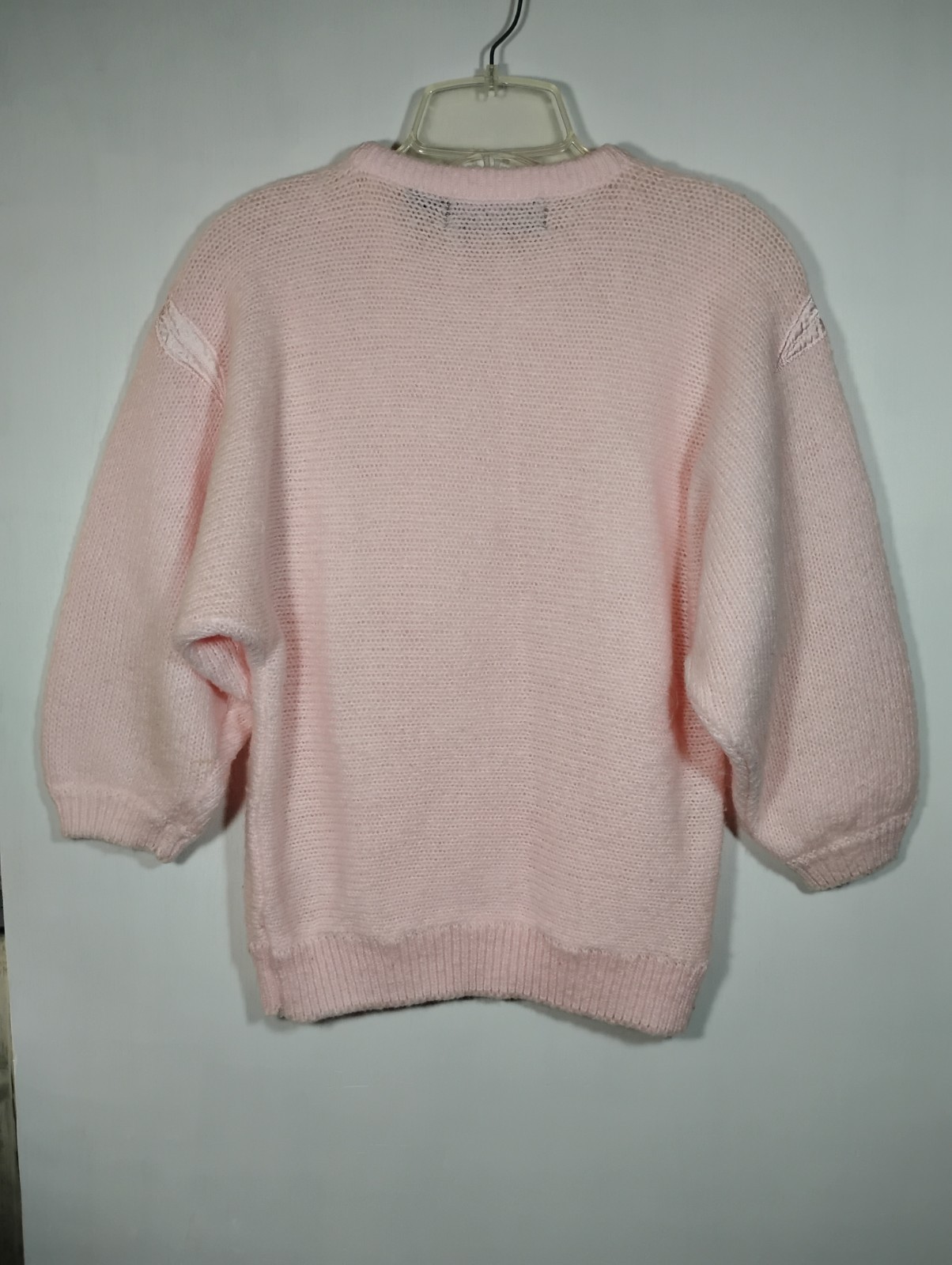 Vintage Bramble Lane Women’s Sweater 22W Pink Beaded Applique Embroidered AC16
