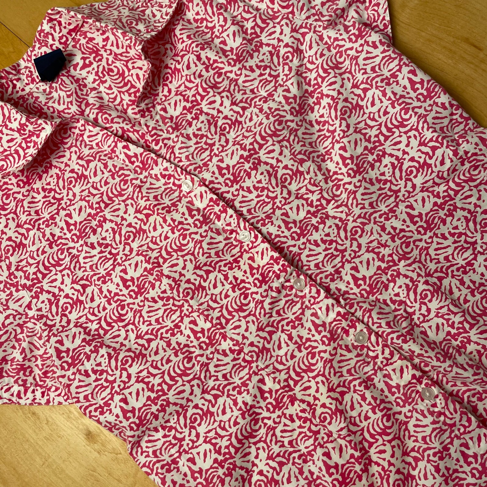 Vintage Basic Editions Floral Small Multicolor Short Sleeve Collared Shirt