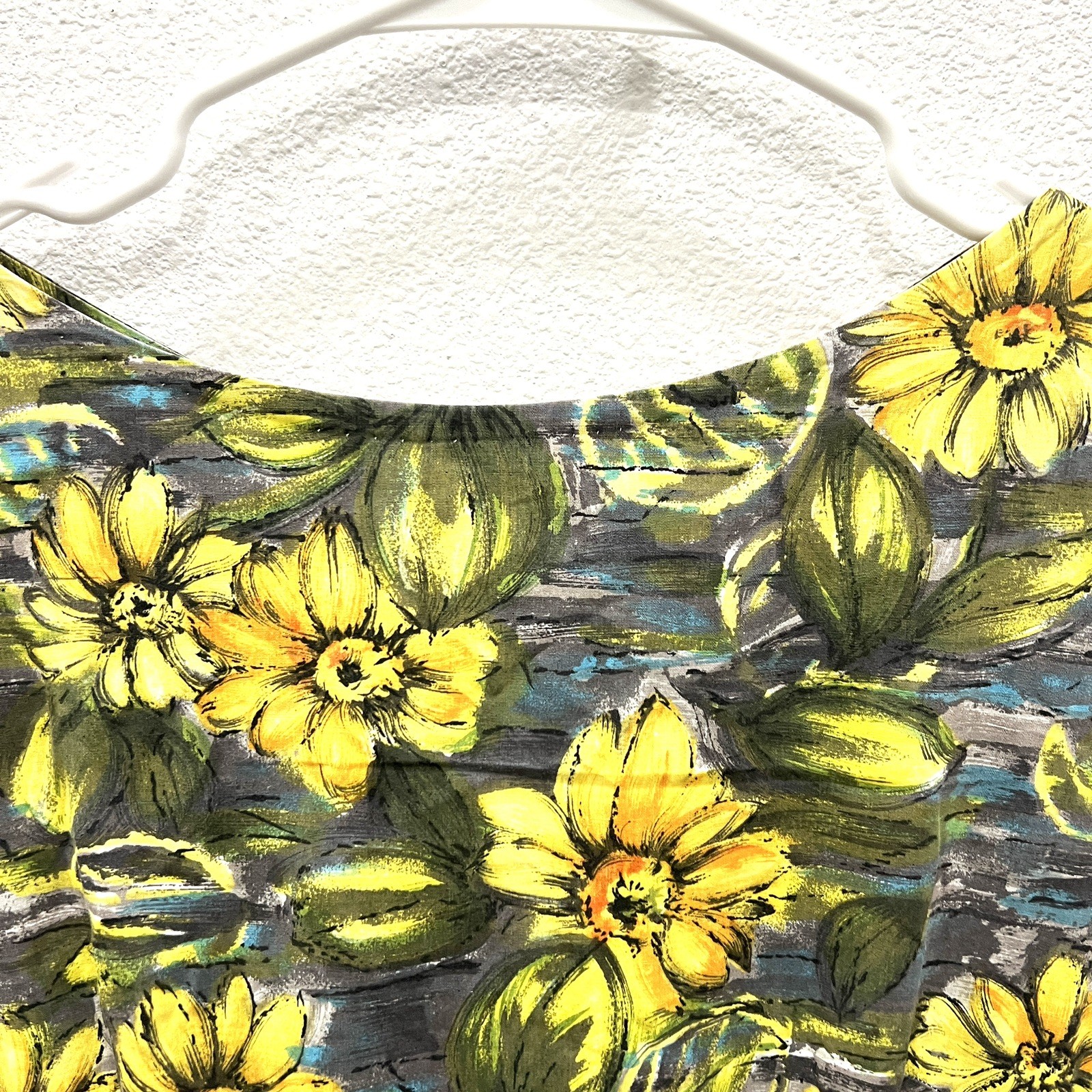 Vintage Handmade Hawaiian Floral Sundress Retro 50s-60s Rockabilly Tiki Pinup S