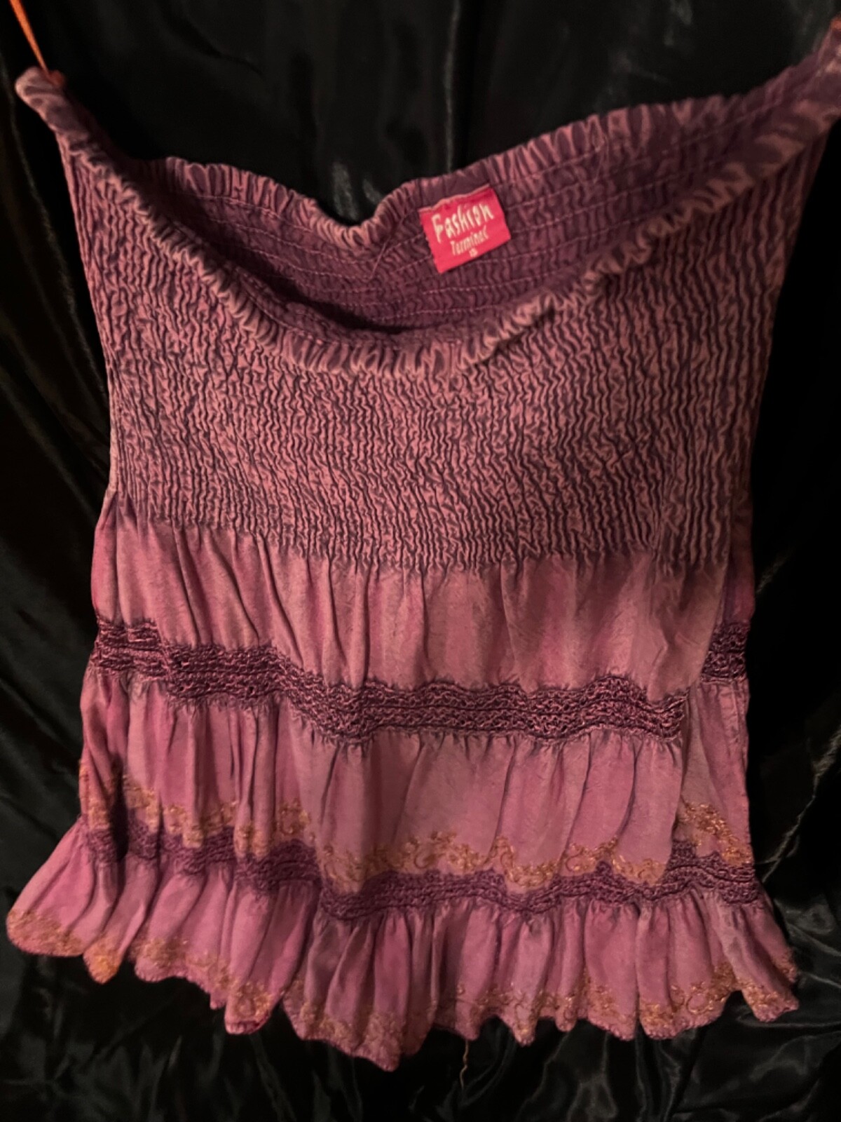 VTG 90’s Skirt Dress Pink ish SZ Small India Crochet Ruffles Boho Hippie Y2K