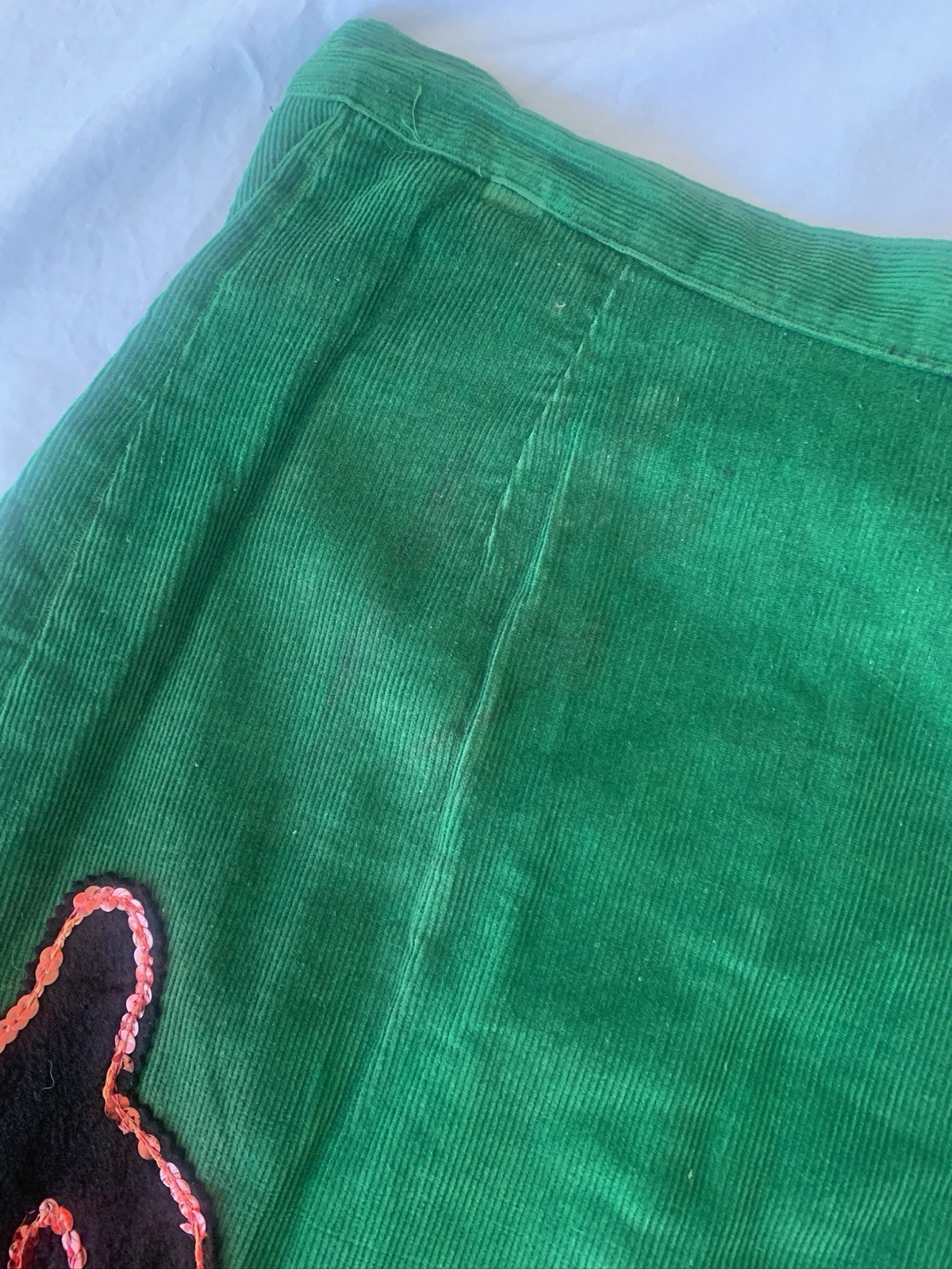 Vintage 1950’s Green Corduroy and Pink Fringe Western Stage Set