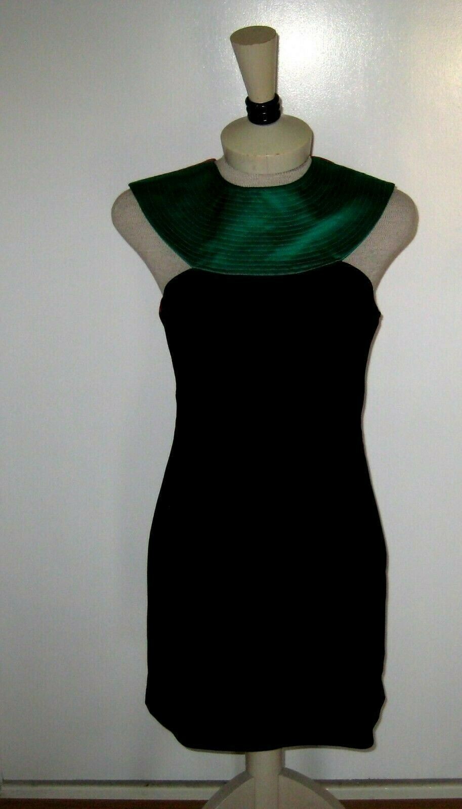 Raul Blanco Dress Black Green Fuschia Red Evenings/Cocktail Sz 4 FABULOUS VNTGE