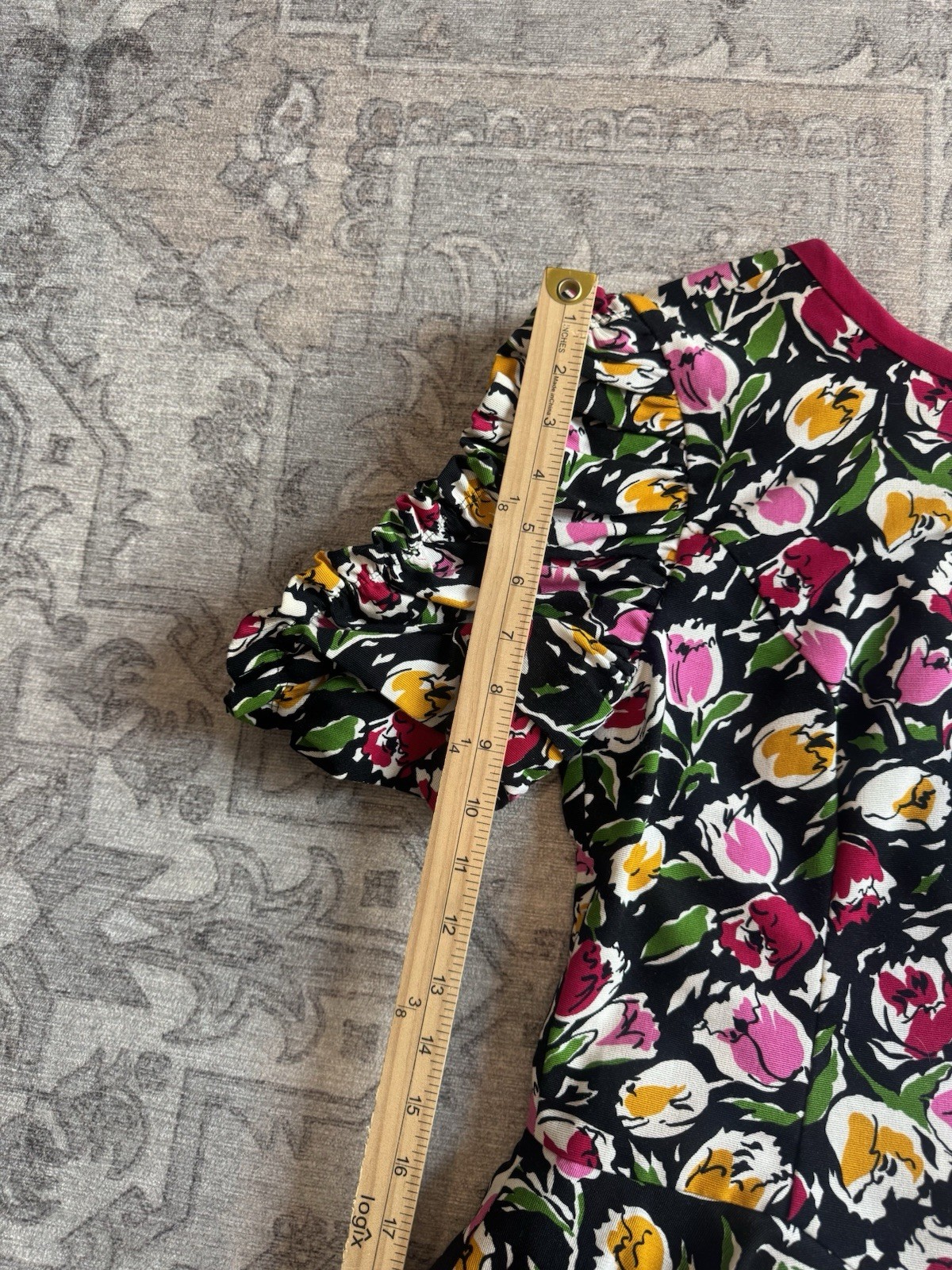 VTG Donna Morgan Non Stop 9/10 Multicolored Peplum Floral Bodice Combo Dress Y2K