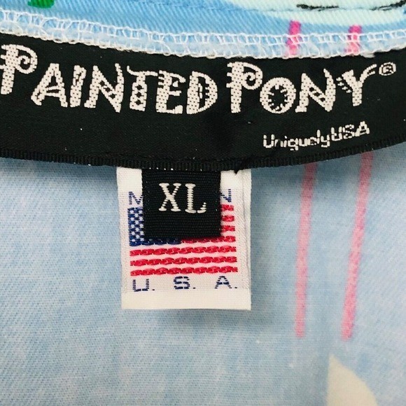 VTG Painted Pony Bird Jacket Unique Artsy USA 3/4 Slv Colorful Spring Womens XL