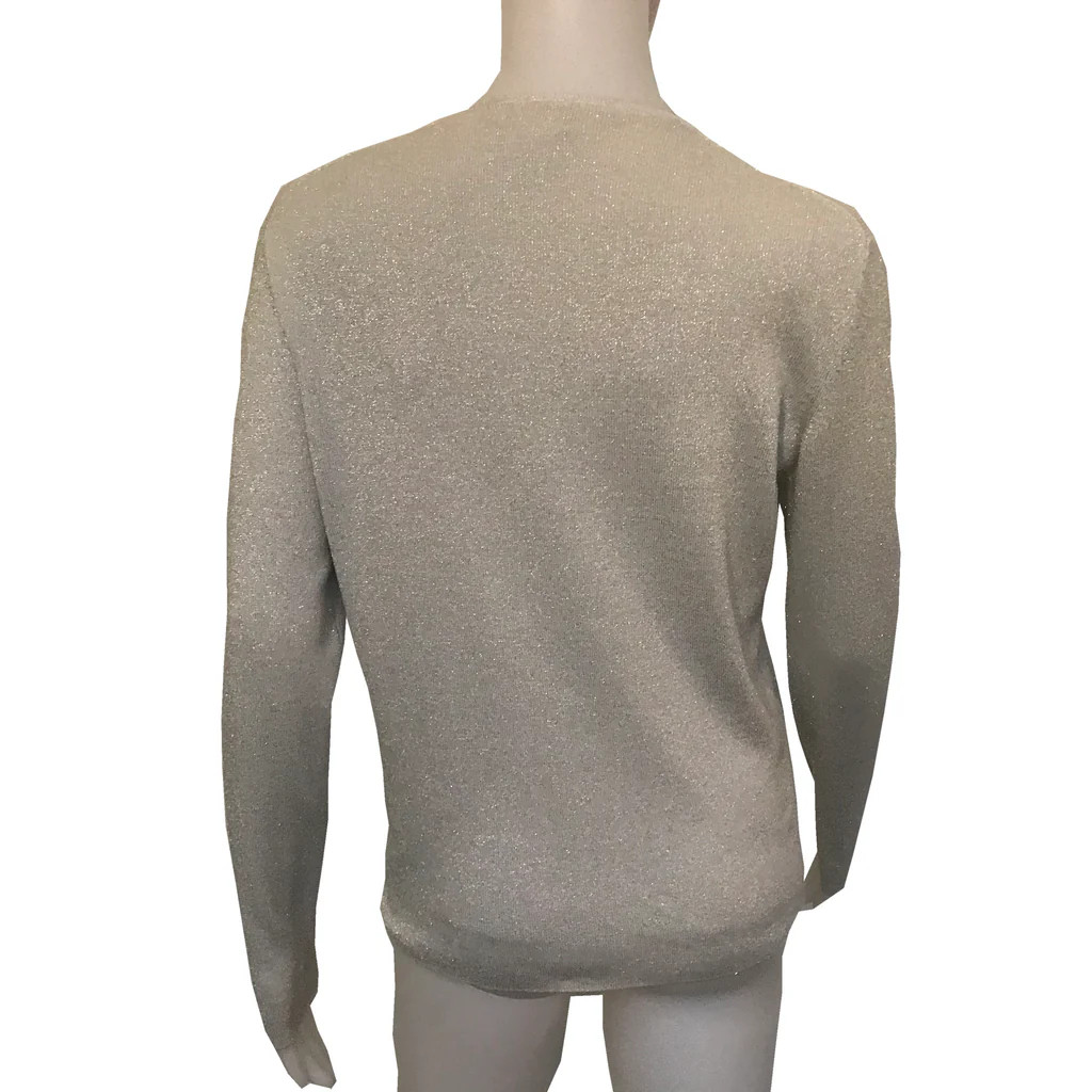 Vintage 90s Neiman Marcus Metallic Silver Twinset Cardigan Shell Women’s S