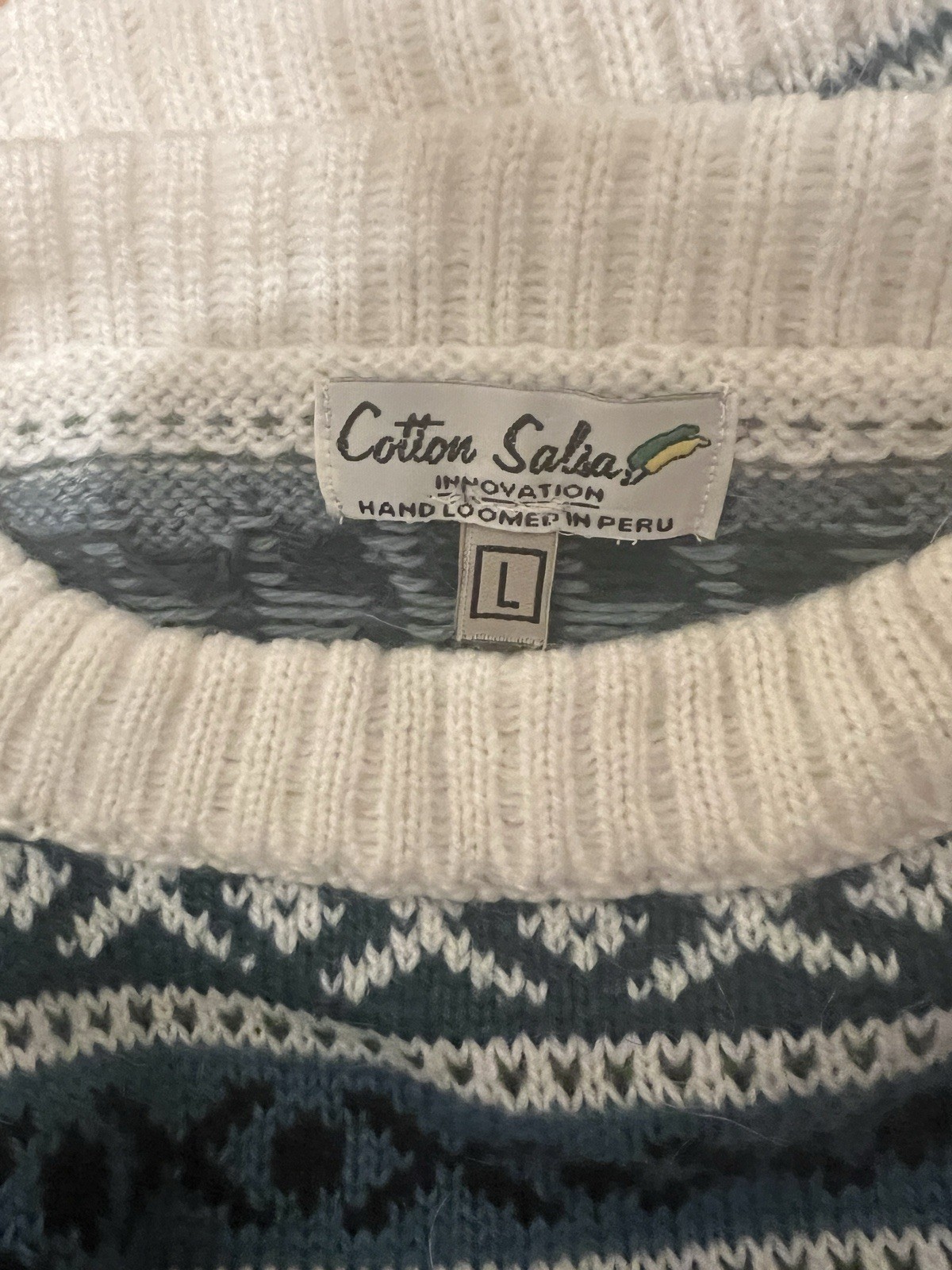Vintage Alpaca Pullover Sweater – Made in Peru – Size L – Unisex