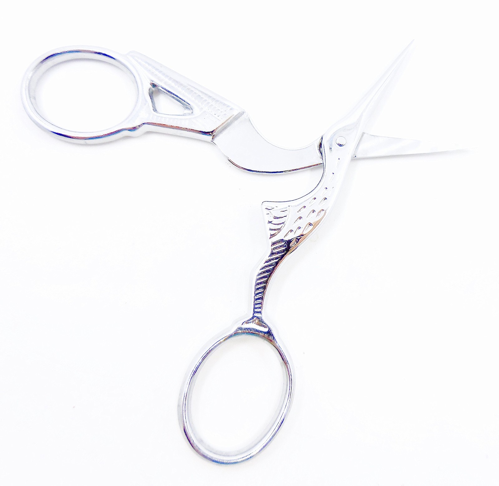 Gingher G-CST 3-1/2 inch Stork Embroidery Scissors Chrome Handle