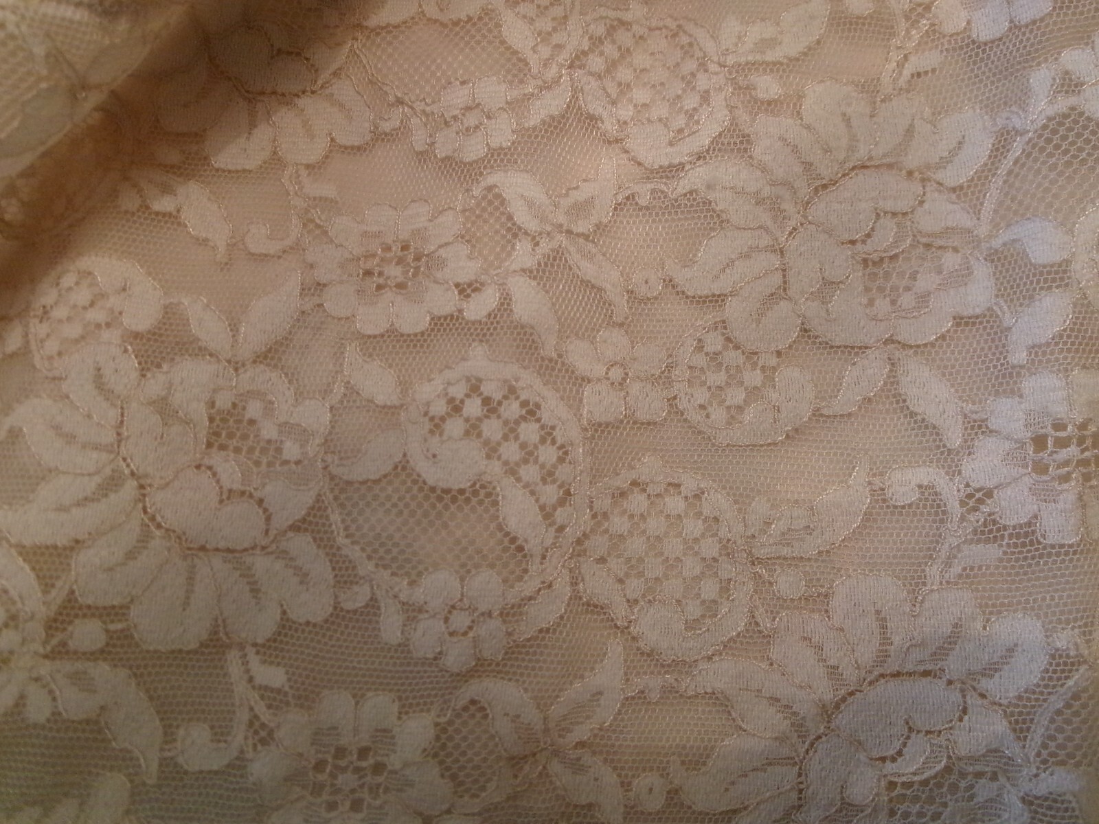 Reduced VTG VANITY FAIR CHIFFON NYLON SLIP DRESS BEIGH OPULENT CHANTILLY LACE 34