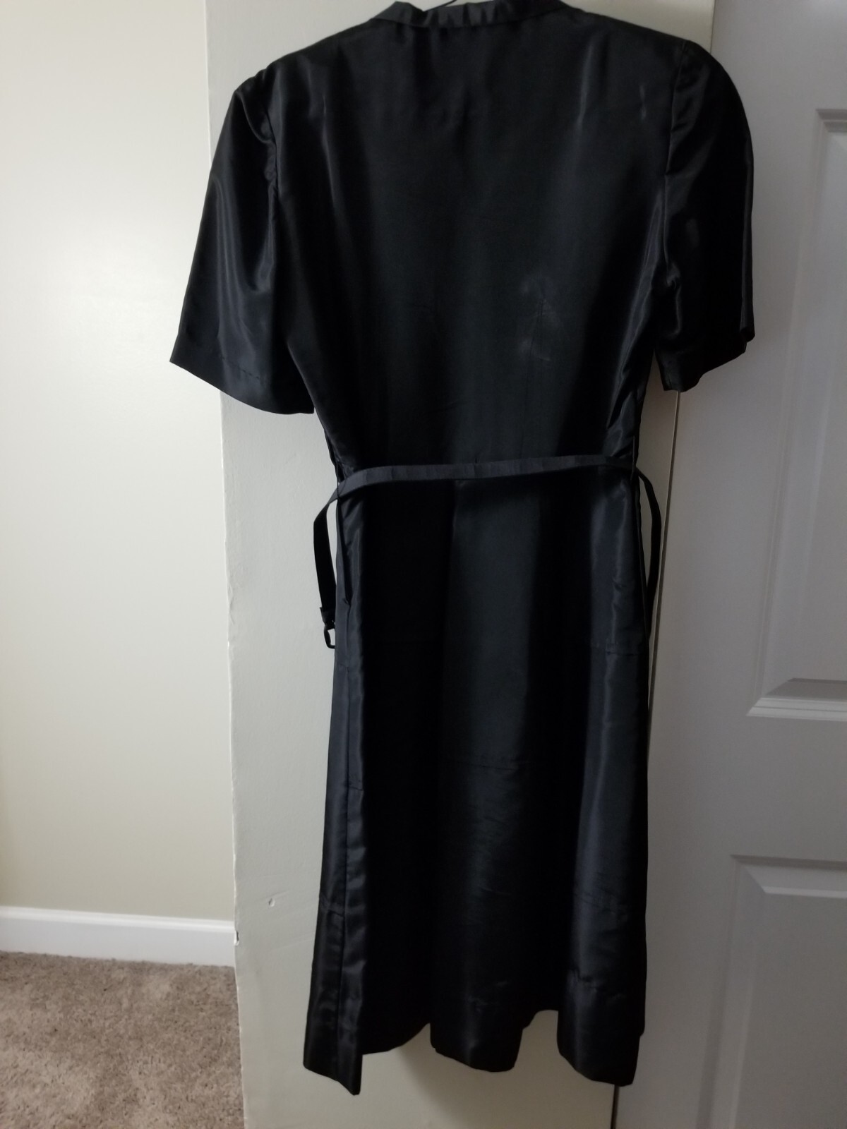 Rare Trudy Hall Jr 1940’s Black Dress With Belt Vintage – Size 11