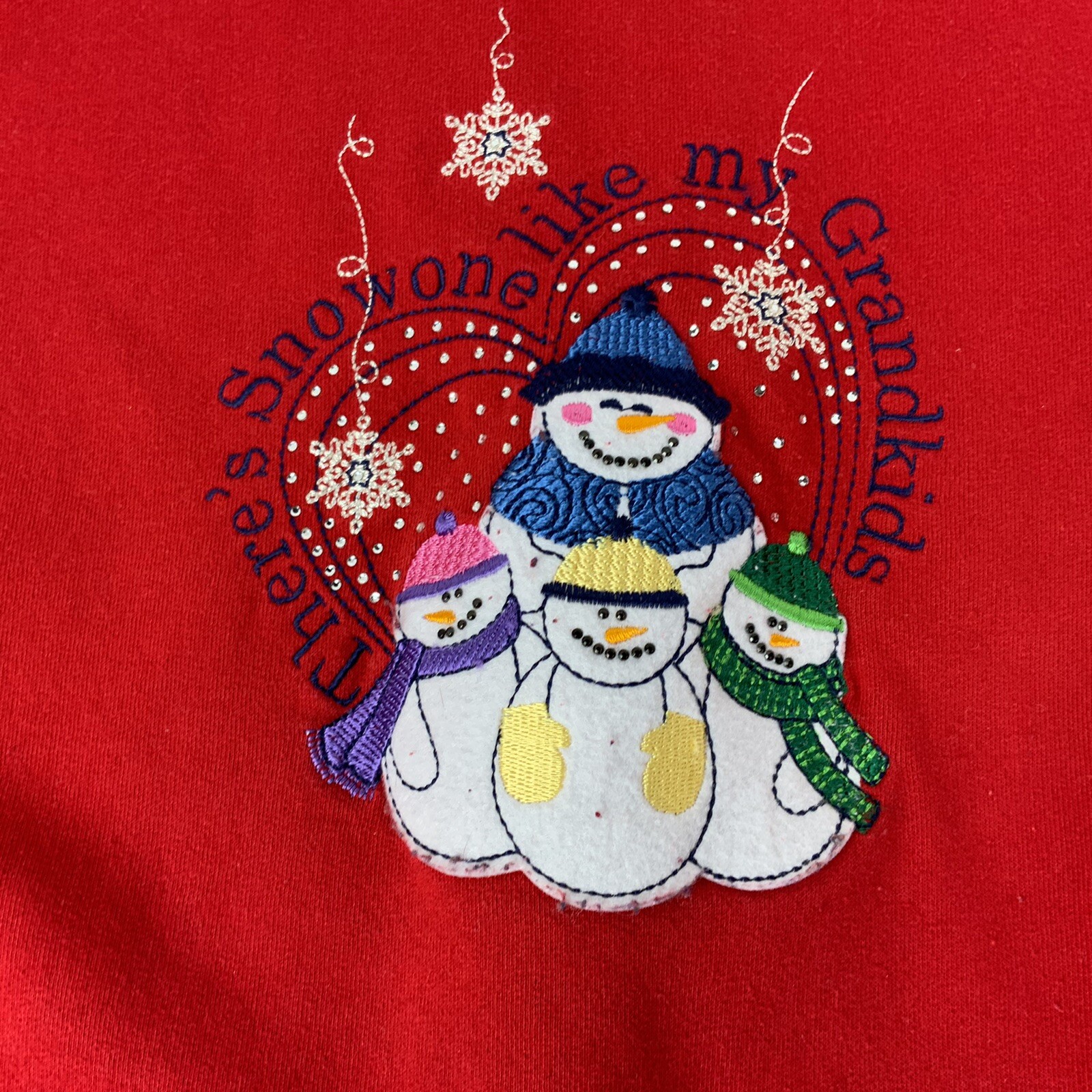 VTG M & C Sportswear Women’s X LG Holiday Sweatshirt “Snowone Like My Grandkids”