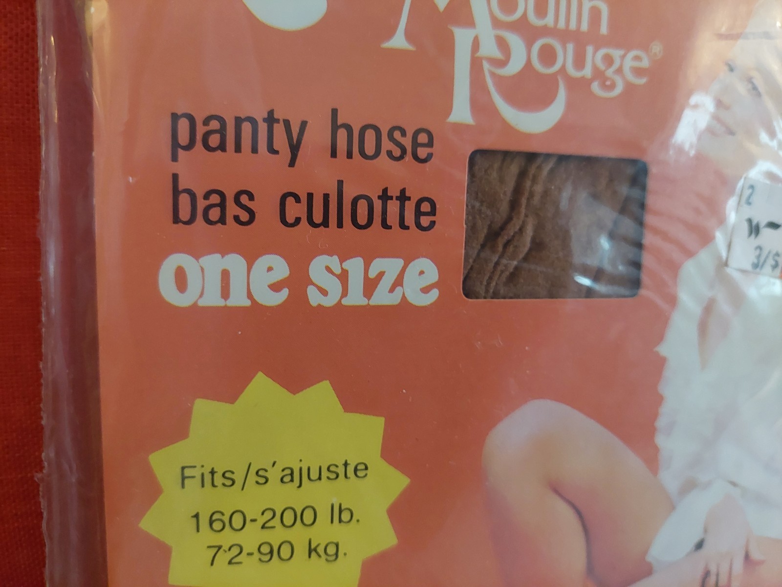 Vintage Pantyhose Rare Moulin Rouge Color Beige Queen BAMA2