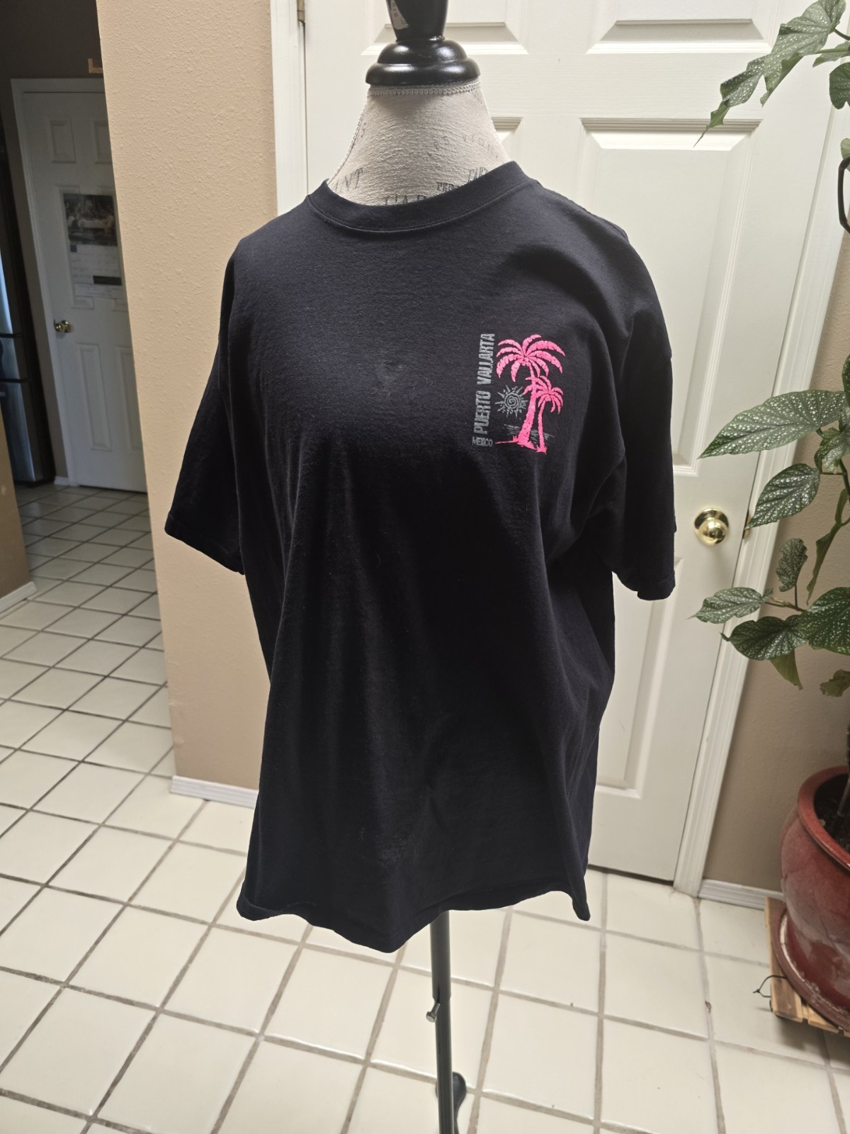 Puerto Vallarta Souvenir Mexico Tee Cotton Black XL Travel T-shirt