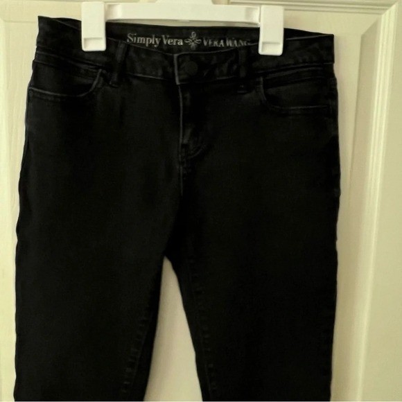 Simple Vera Wang Womens Pants sz 4 Mid-Rise Black Denim Jeans Casual Goth