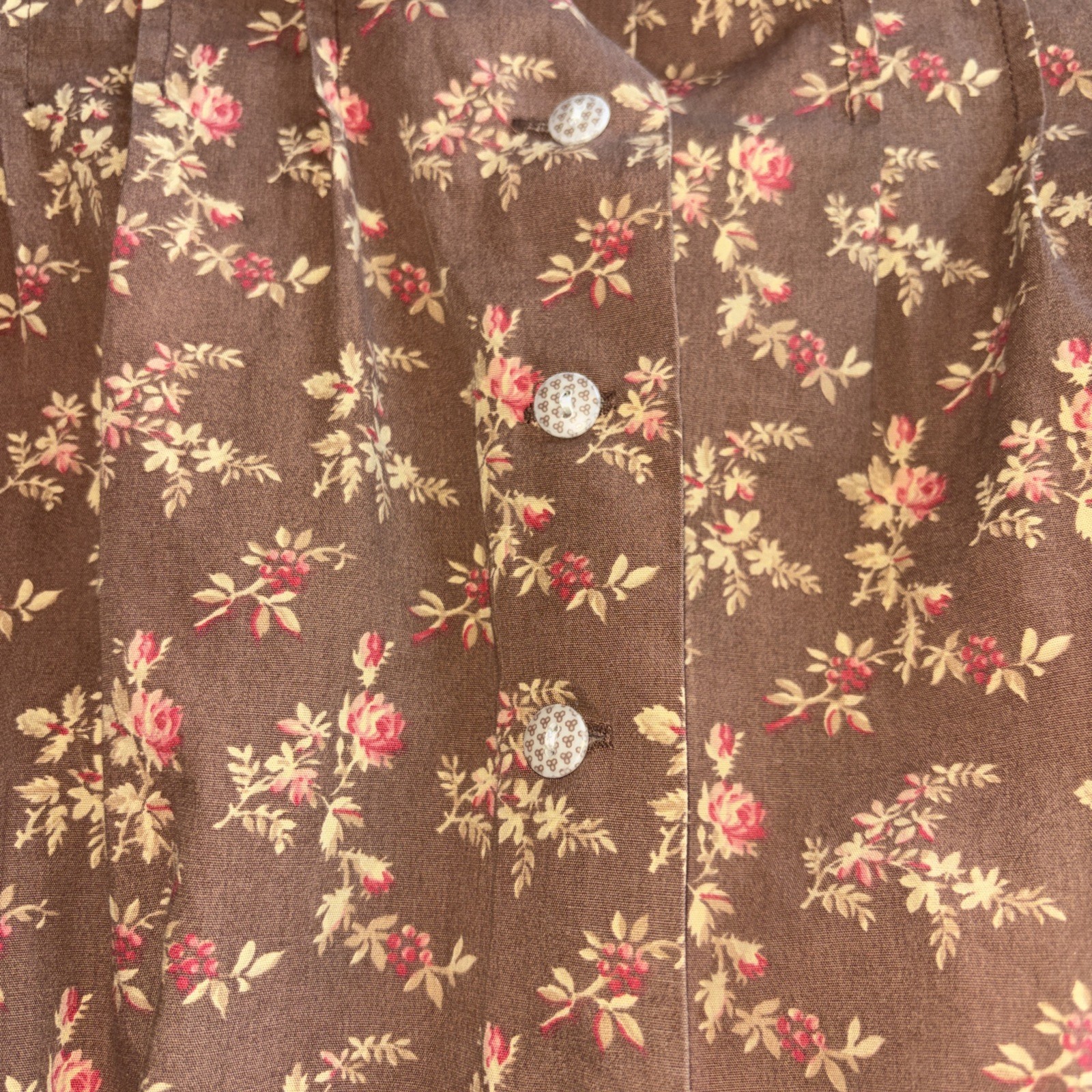 120 Vintage 80s Ralph Lauren Country Floral Puff Sleeve Blouse Top 8 EUC