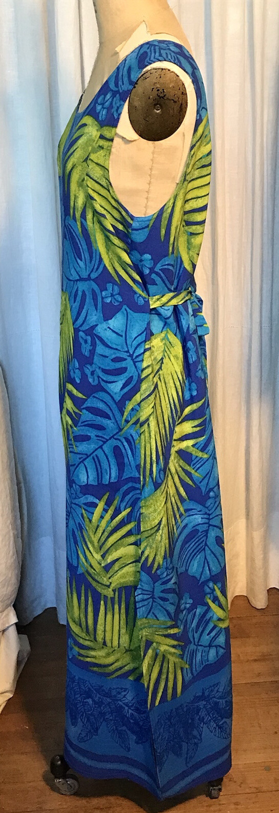 Vintage Looking Good Womens Blue Green Sleeveless Maxi Dress Sz S pre-owned