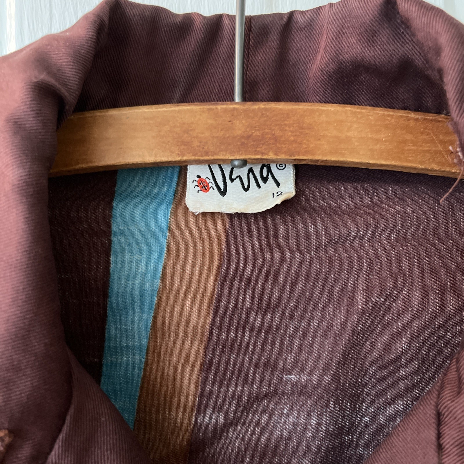 Vintage Vera Brown And Blue Blouse