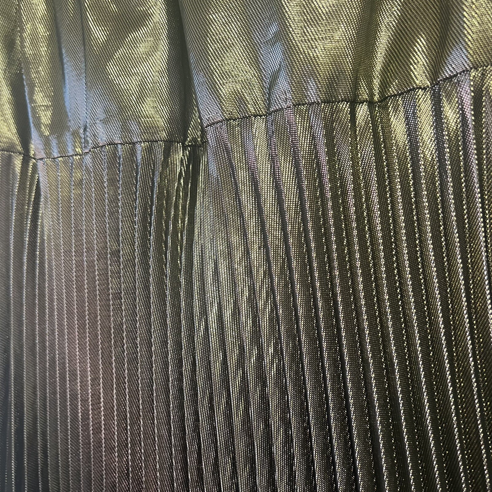 Vintage 80s Chez California Gold Metallic Drop Waist Pleated Skirt Sz 14 EVC