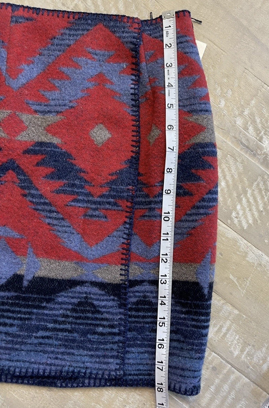 NEW OLD STOCK Vintage 90’s Wool Blend Southwestern Aztec Wrap Skirt Small Petite