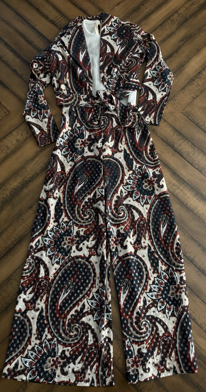 VTG Toni Todd Union Made Floral Print Jacket Long Flare Romper Sleeveless Sz 10
