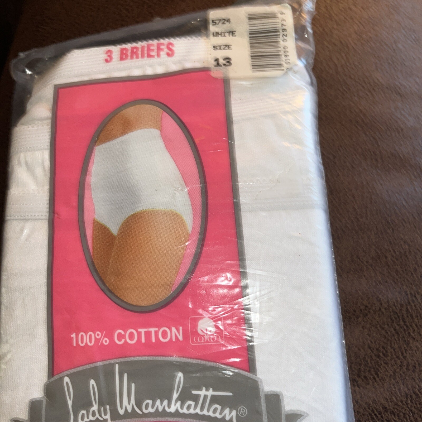 Vintage Lady Manhattan Soft Impressions WHITE Briefs Women’s Sz 13 PAIR Nos