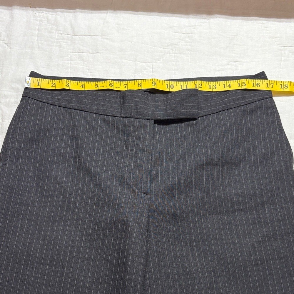 Vintage Donna Karan Trousers 12 Charcoal Grey Pinstripe Pants UNITE USA $695 NWT