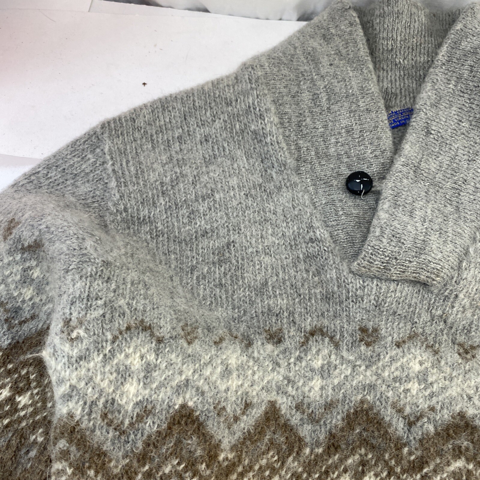 Vintage Pendleton Womens Winter Sweater XL VTG Brown Grey Navajo Pull Over