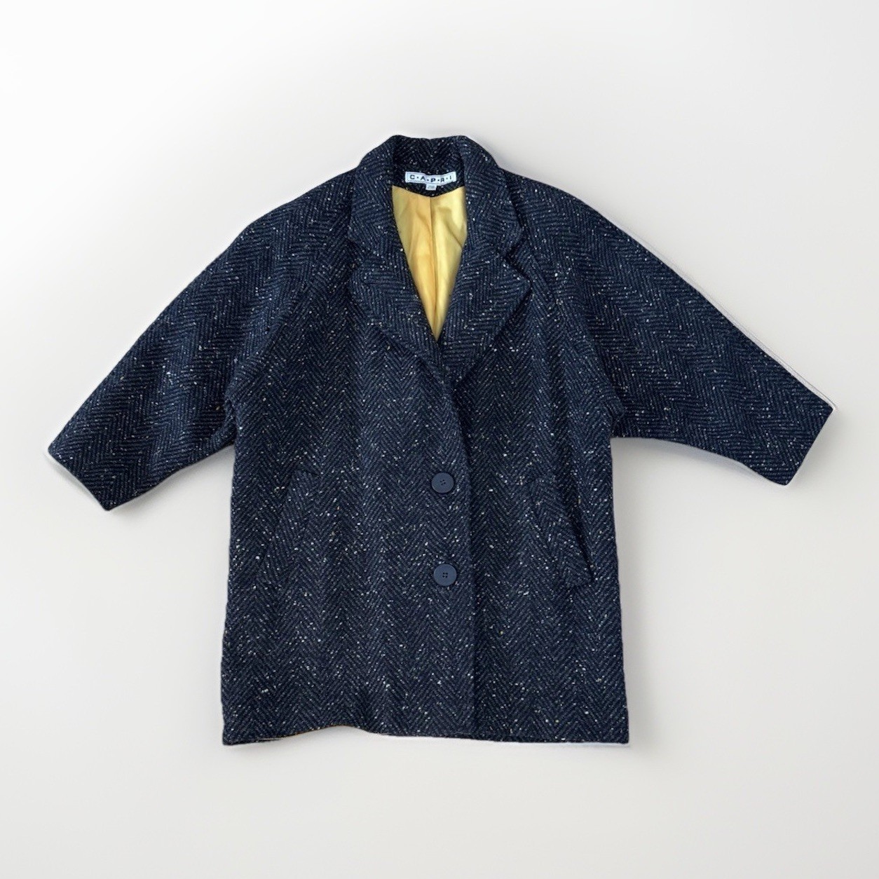 Vintage Women’s Charcoal Gray Wool Tweed Coat. Bracelet Length Sleeves. M