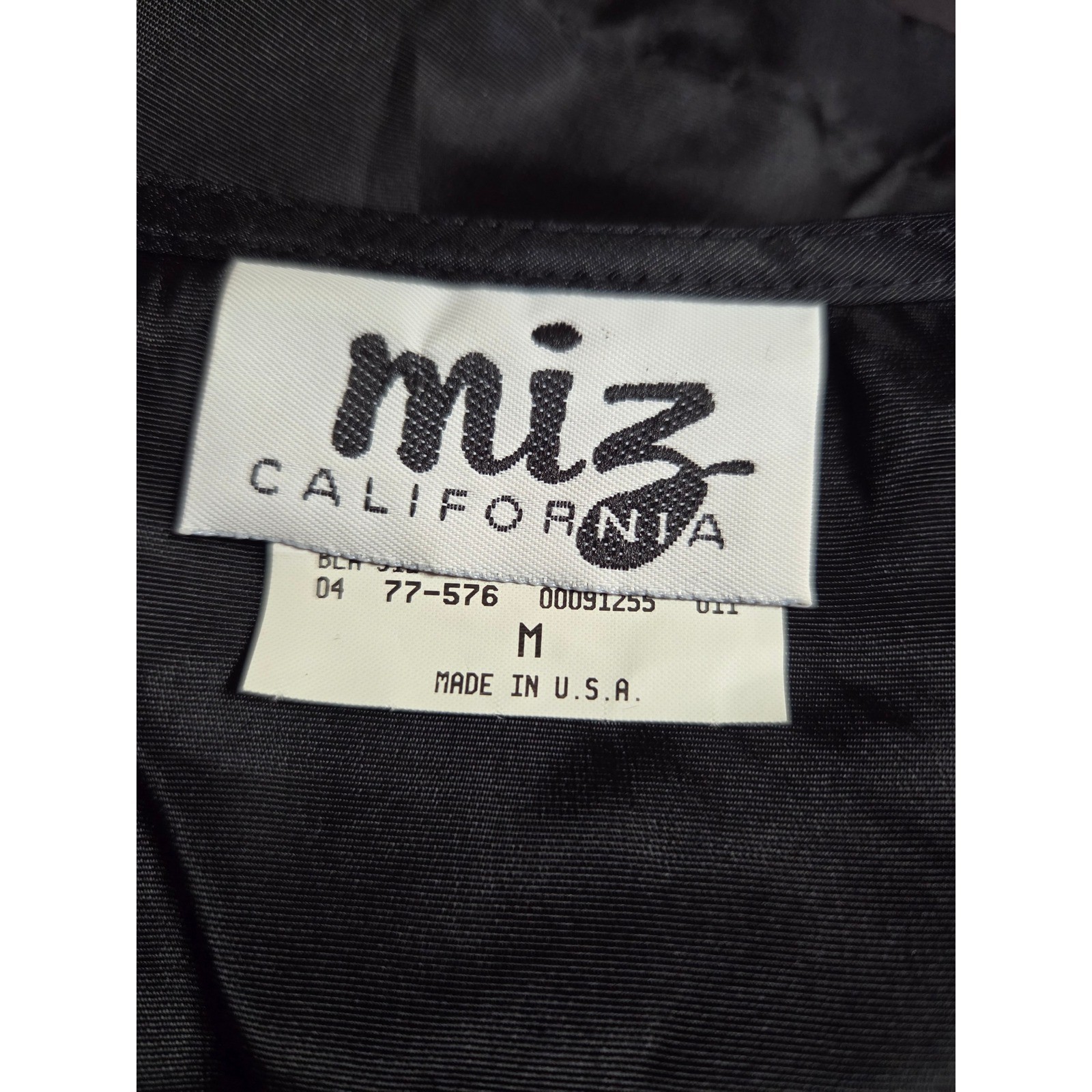 Miz California Vintage Velvet Paisley Glitter Vest Black Silver Button M