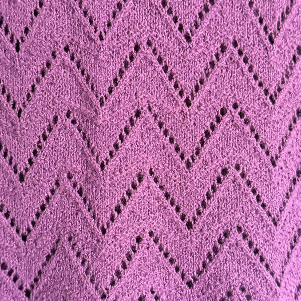Vintage 70s/80s John Craig Chevron Purple Flutter Sleeve Knit Top – Boho Twee