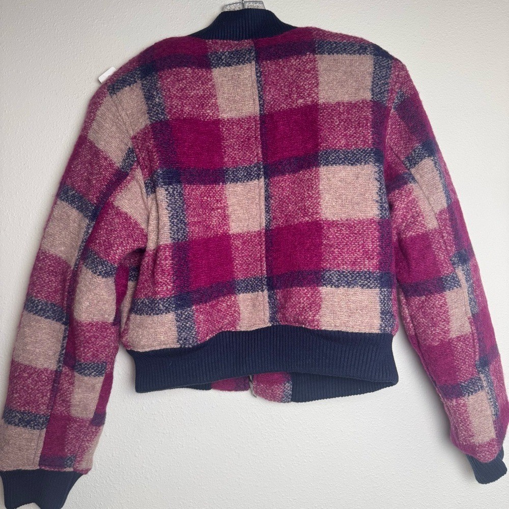 House of Harlow 1960 Wool Blend Plaid Preppy quality bomber jacket Vintage style