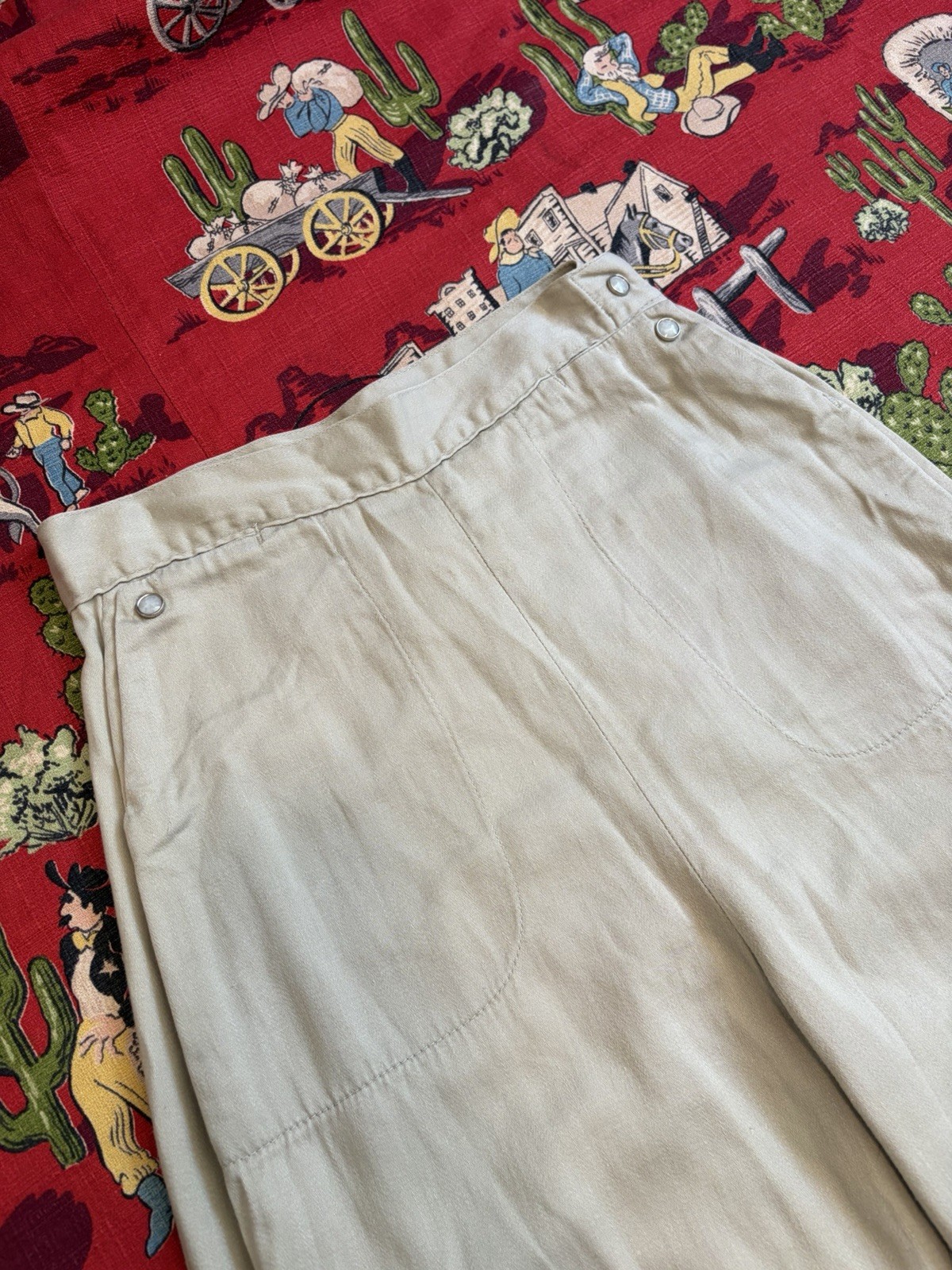 Vintage 1950s Women’s Western Pants Pearl Snap Side Zips Size Small XS Cowgirl