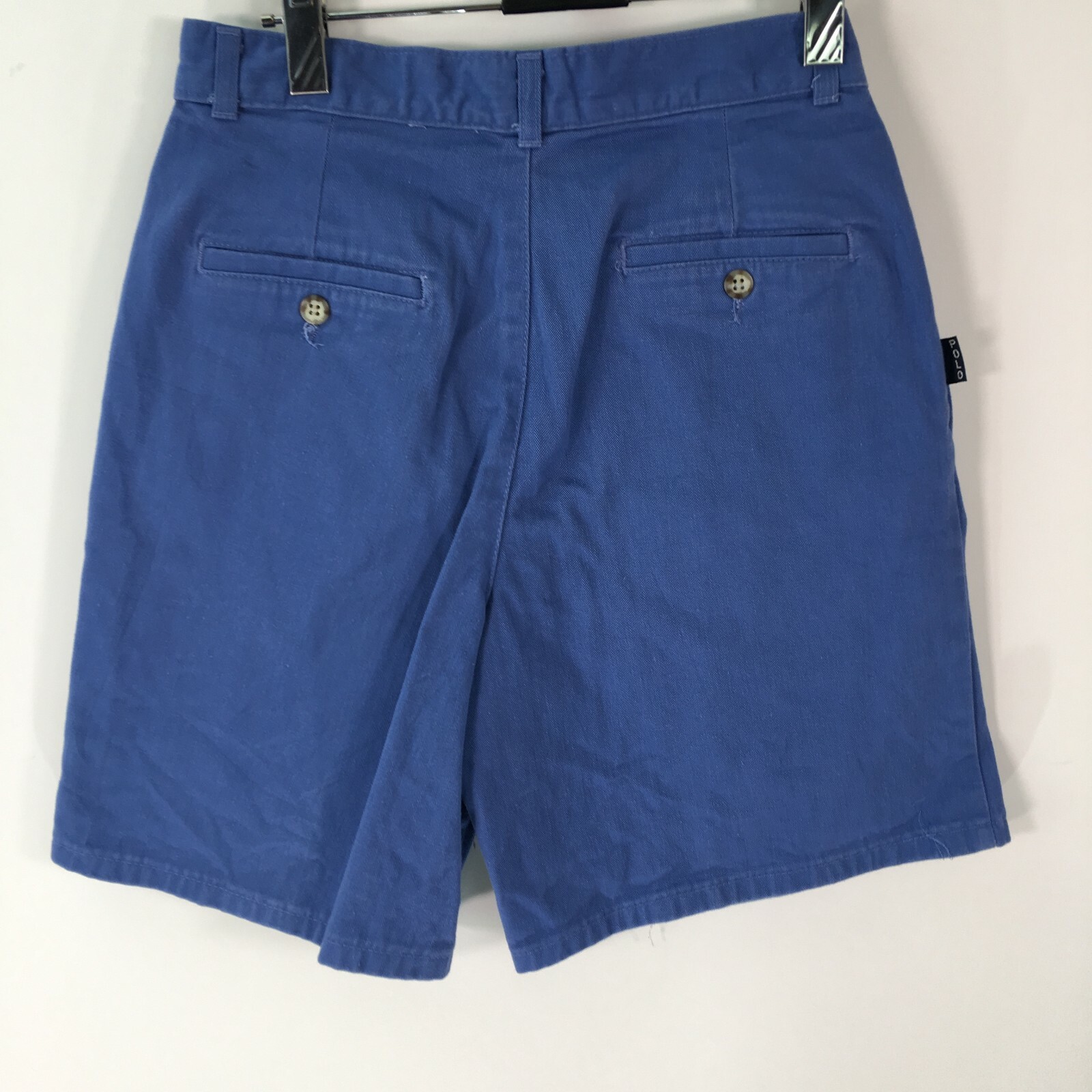 Vintage Polo by Ralph Lauren Womens Casual Flat Front Blue Shorts Size 14 P