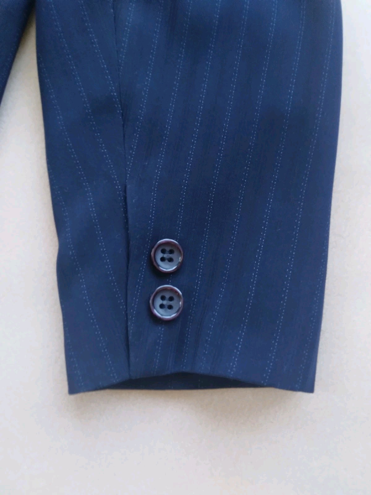 Bill Blass Womens Blazer Sz 14 Sport Jacket Dress Coat Navy w/ Pinstripes