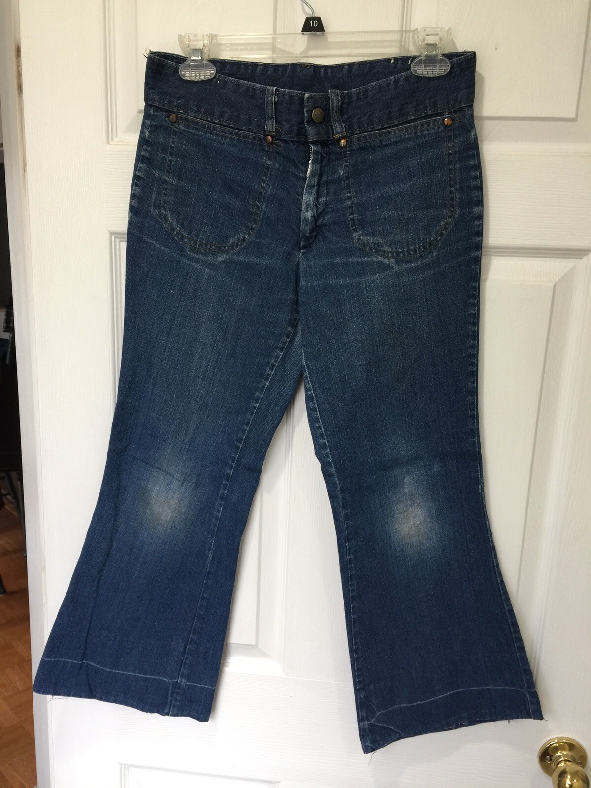 Vintage Sears Low Rise Hip Hugger Jeans 70’s Bell Bottoms Sears Roebuck Co